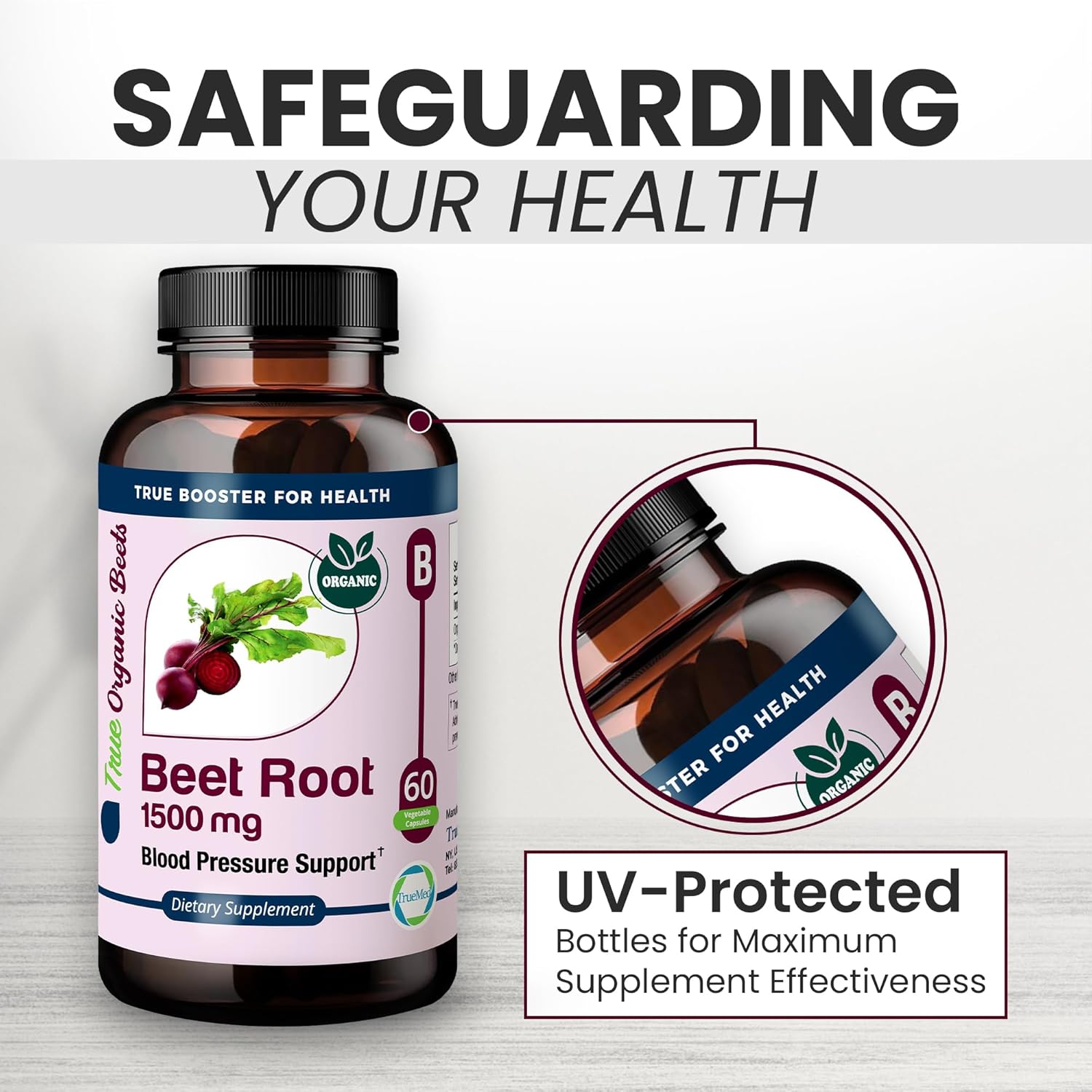 Beet Root Supplement 1500mg - Supports Heart Health, Blood Pressure & Energy - 60 Capsules