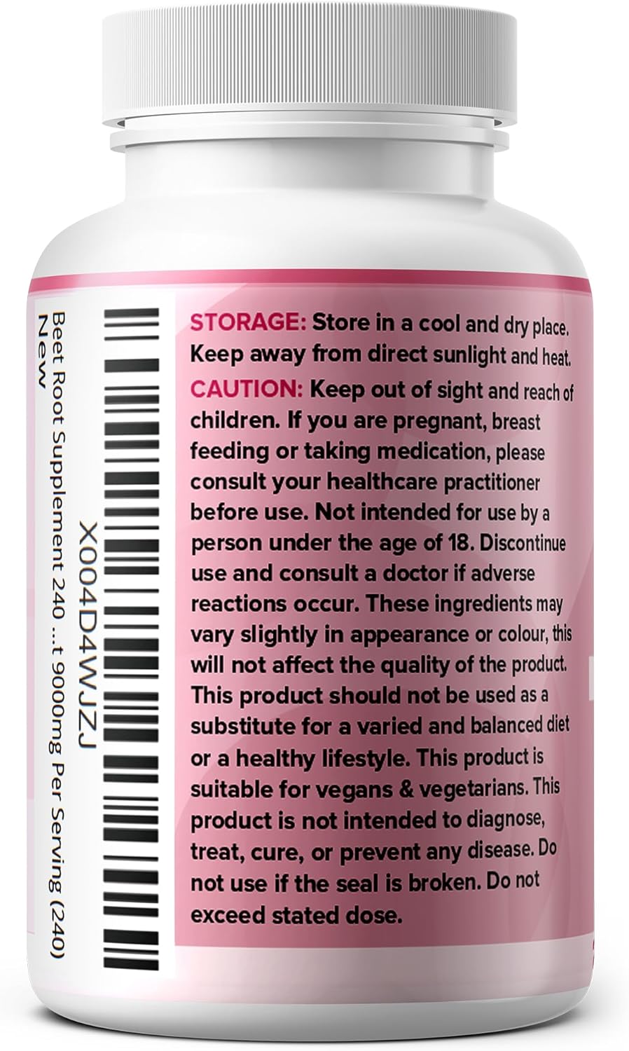 Beet Root Supplement for Blood Pressure Support and Athletic Performance - 240 Tablets, Made in USA with 150mg Beetroot Powder (60:1 Extract)