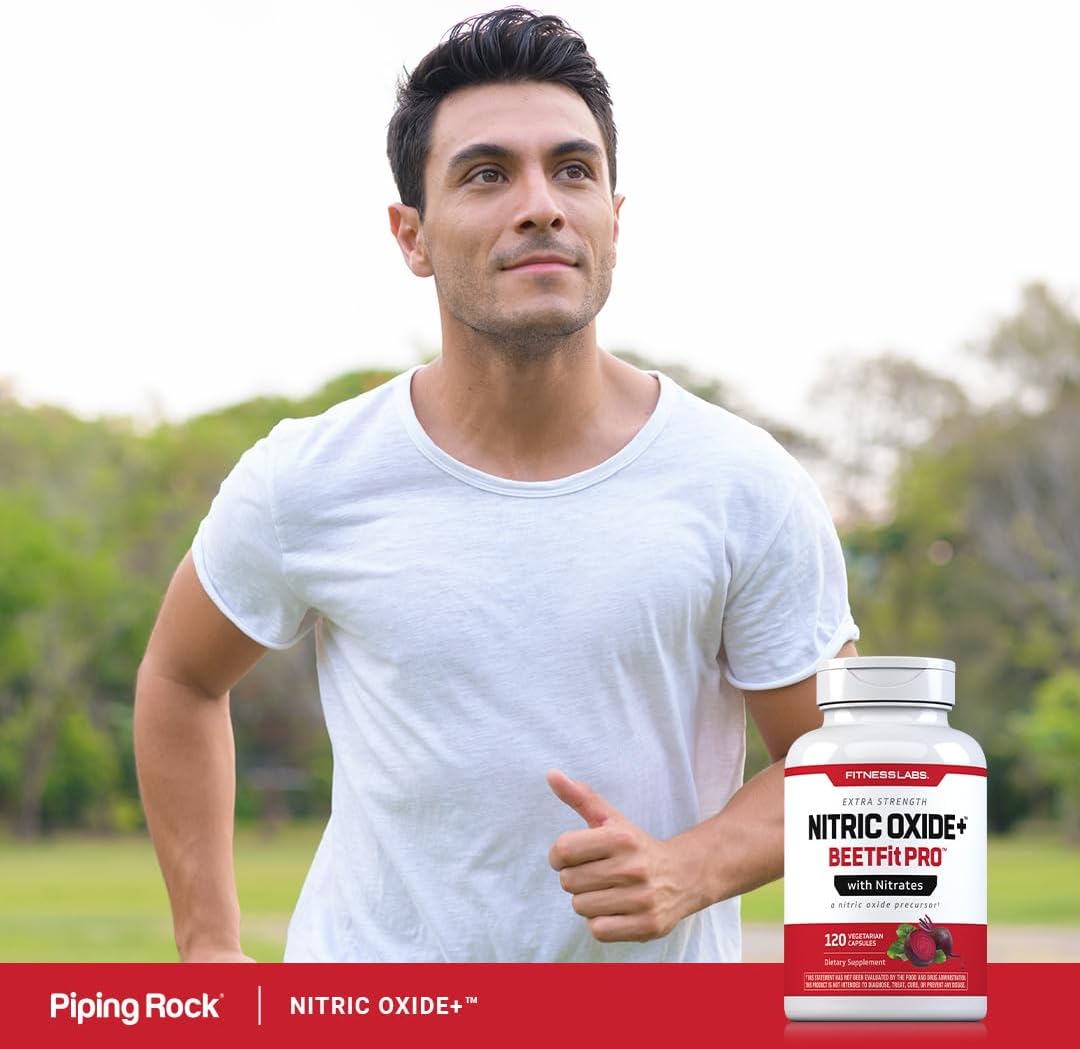 Beetfit Pro Nitric Oxide Beet Root Capsules with Nitrates - 120 Count, Vegetarian, Non-GMO, Gluten Free Supplement