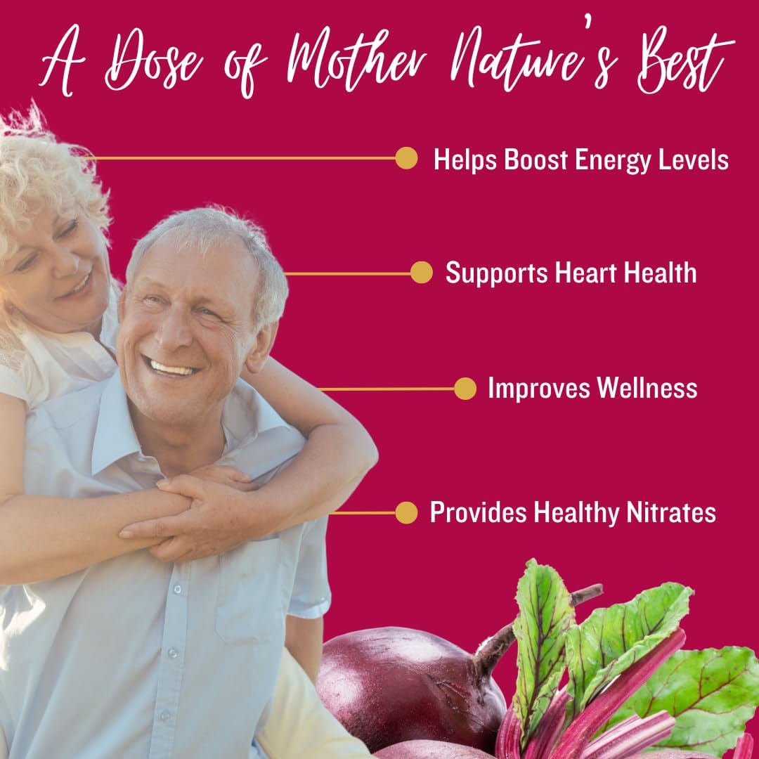 Beetroot Boost Capsules 4500mg - 30 Day Supply, Beet Root Supplement with Vitamin-C & Manganese for Energy - Natural Nitric Oxide Booster, Vegan-Friendly - Made in USA
