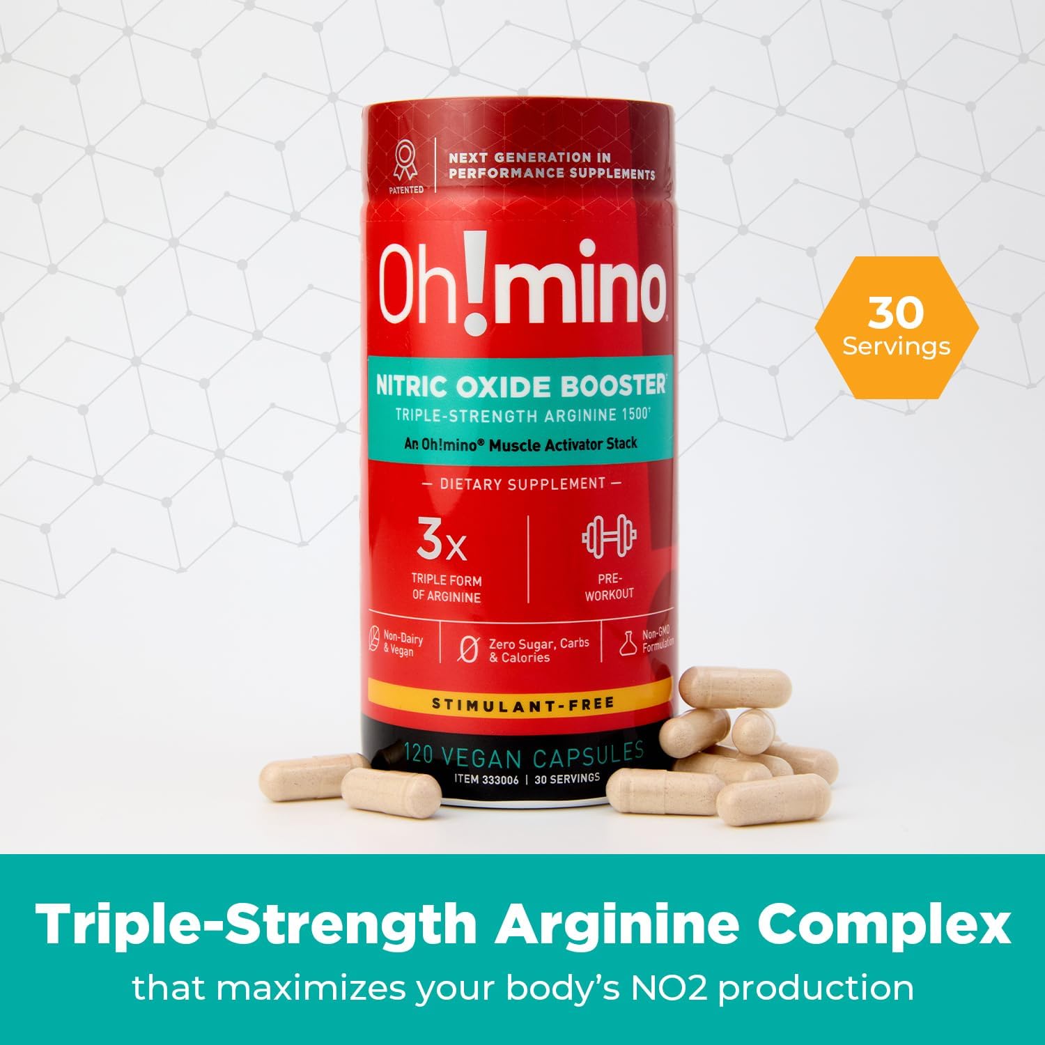 Beetroot Powder Nitric Oxide Booster for Energy & Endurance - L-Arginine Supplement for Muscle Building - Pre & Post Workout Supplement (120-Count)