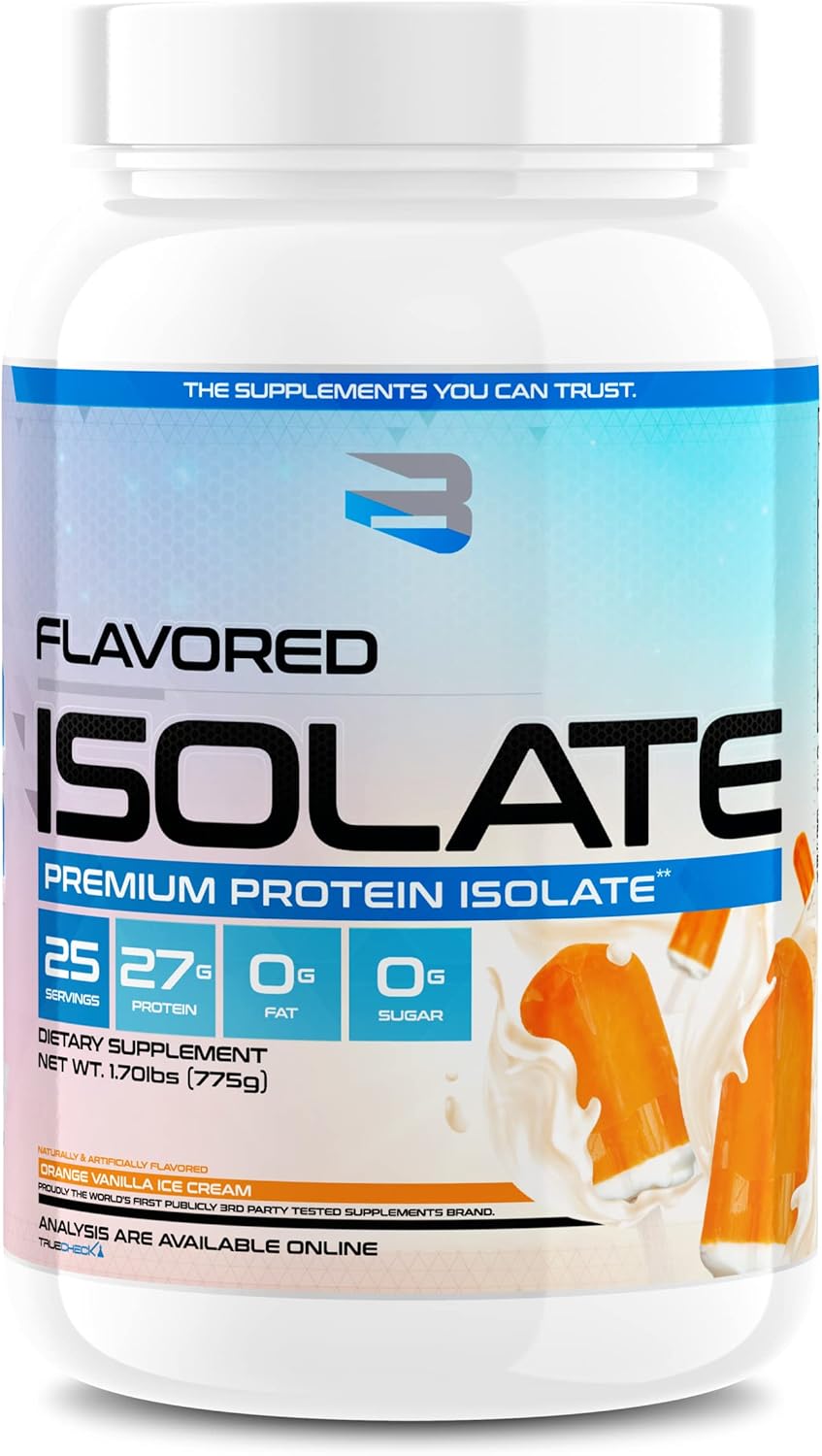 Believe Supplements Orange Vanilla Ice Cream Flavored Isolate - High-Quality Protein Powder