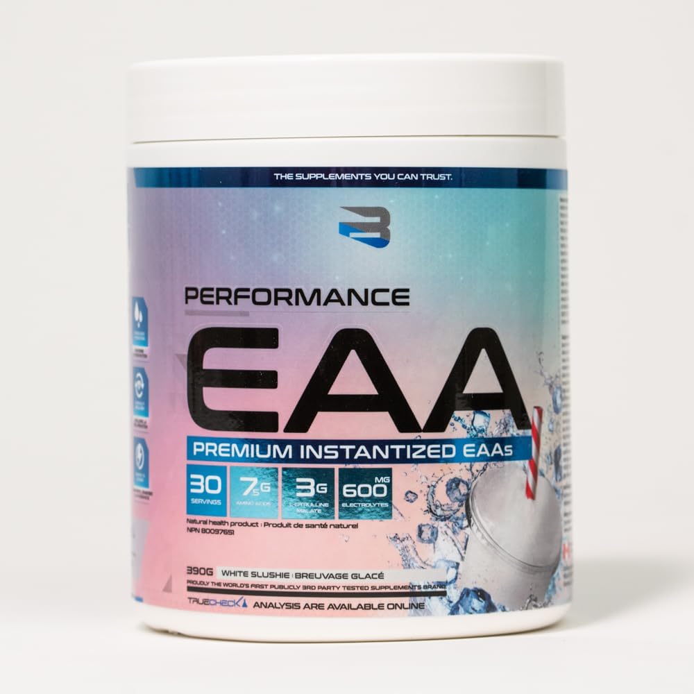 Believe Supplements Performance EAA Formula - Enhance Muscle Recovery & Hydration | Sugar-Free & Delicious Flavors | White Slushie (30 Servings)