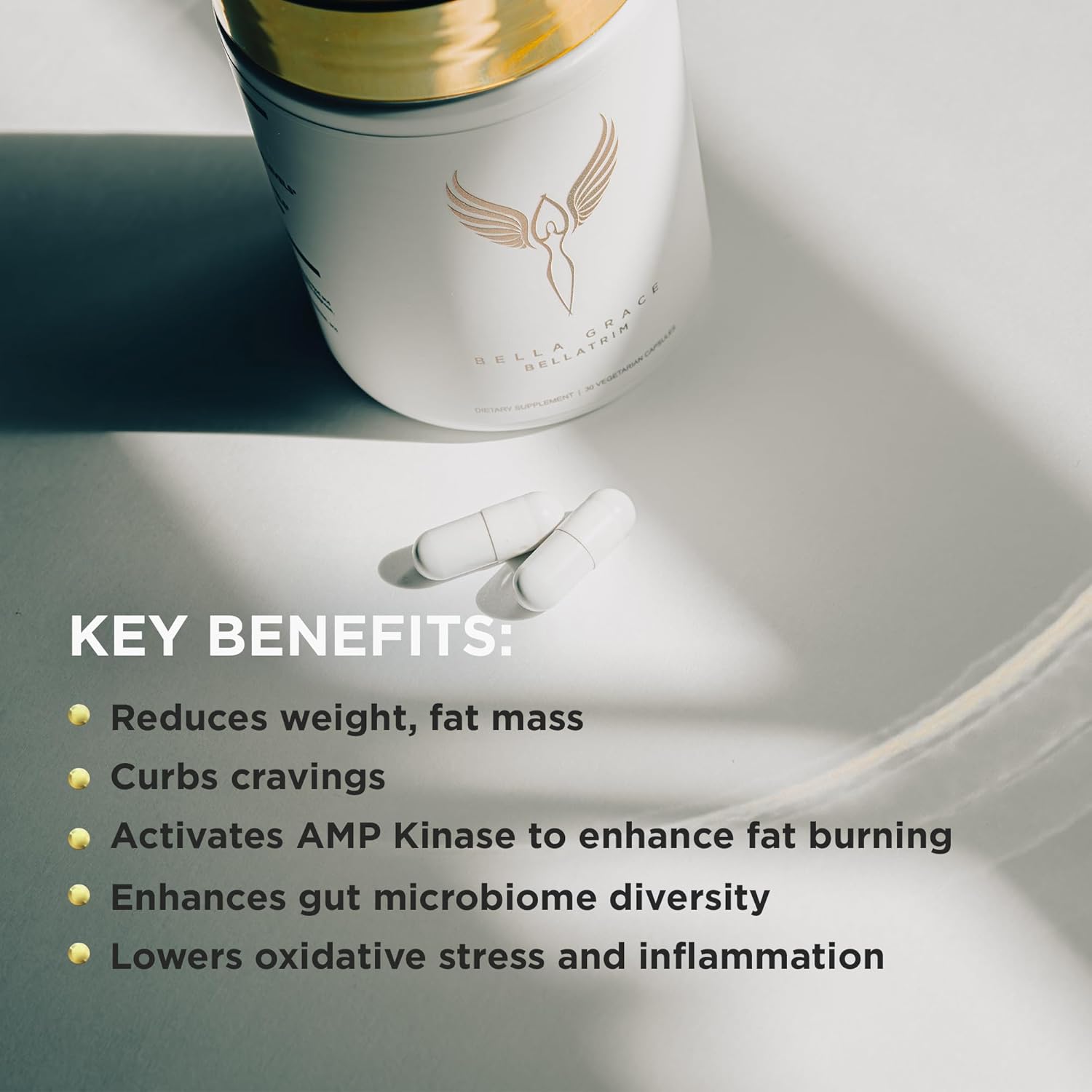 Bella Grace BellaTrim Weight Support Supplement with Cinnamon Extract - Plant Based Diet Aid for Women - 30 Capsules