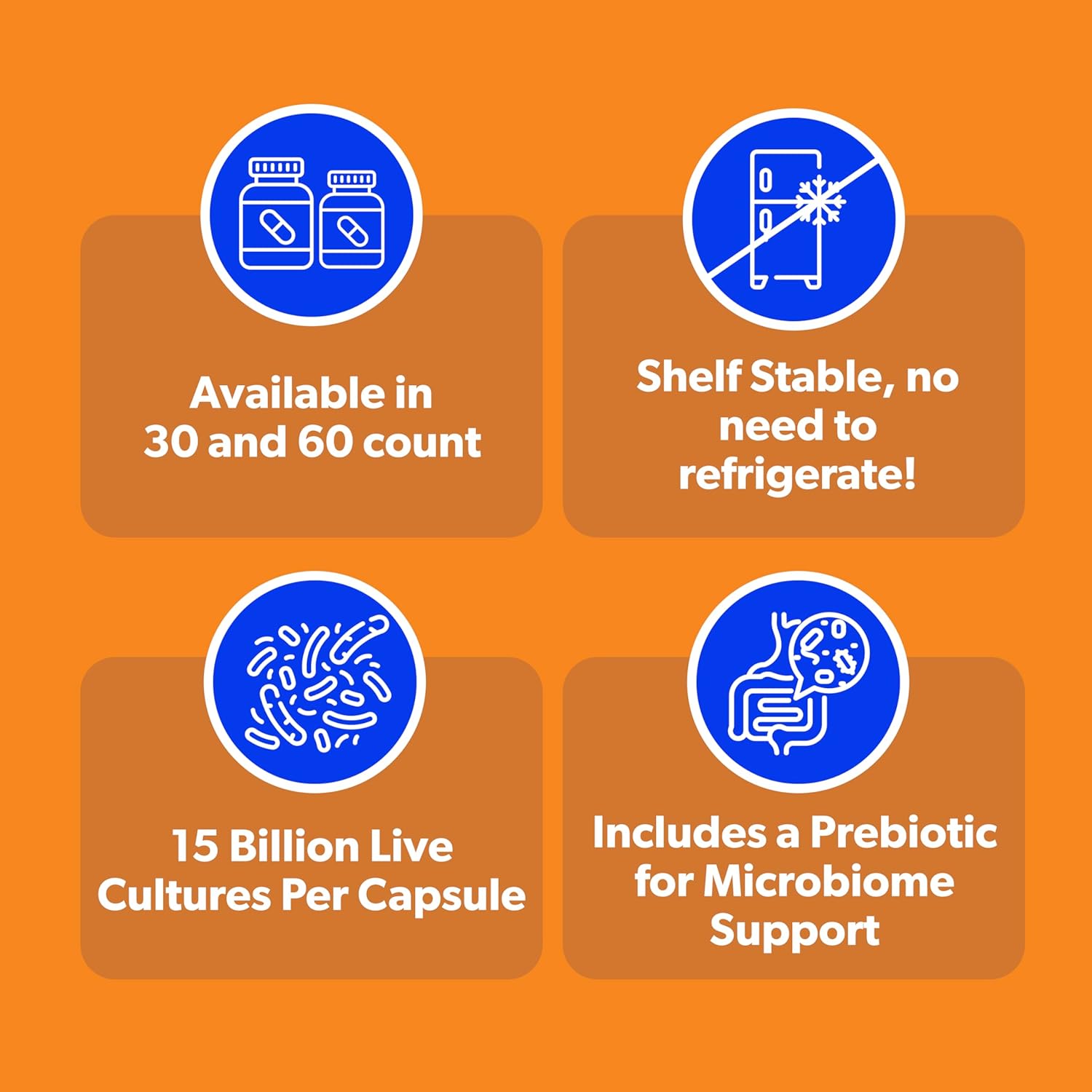 Belle + Bella Flora Restore Probiotic Capsules - 15 Billion Live Cultures, Digestive & Gut Health, Immune Support, Regularity, Vegan & Gluten Free - 60 Count