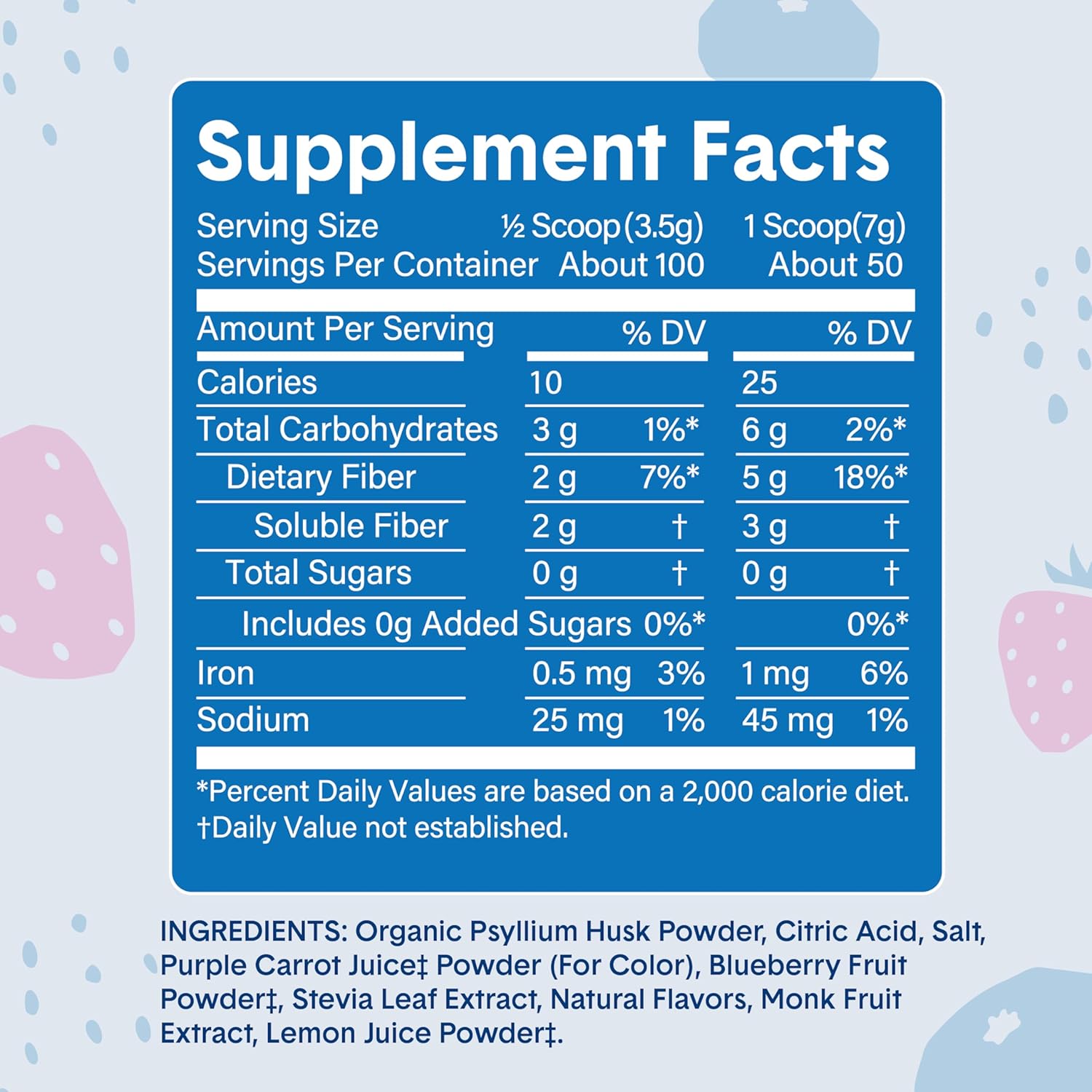 Bellway Mixed Berry Super Fiber Powder with Fruit and Collagen Boost in Strawberry Lemonade Flavor