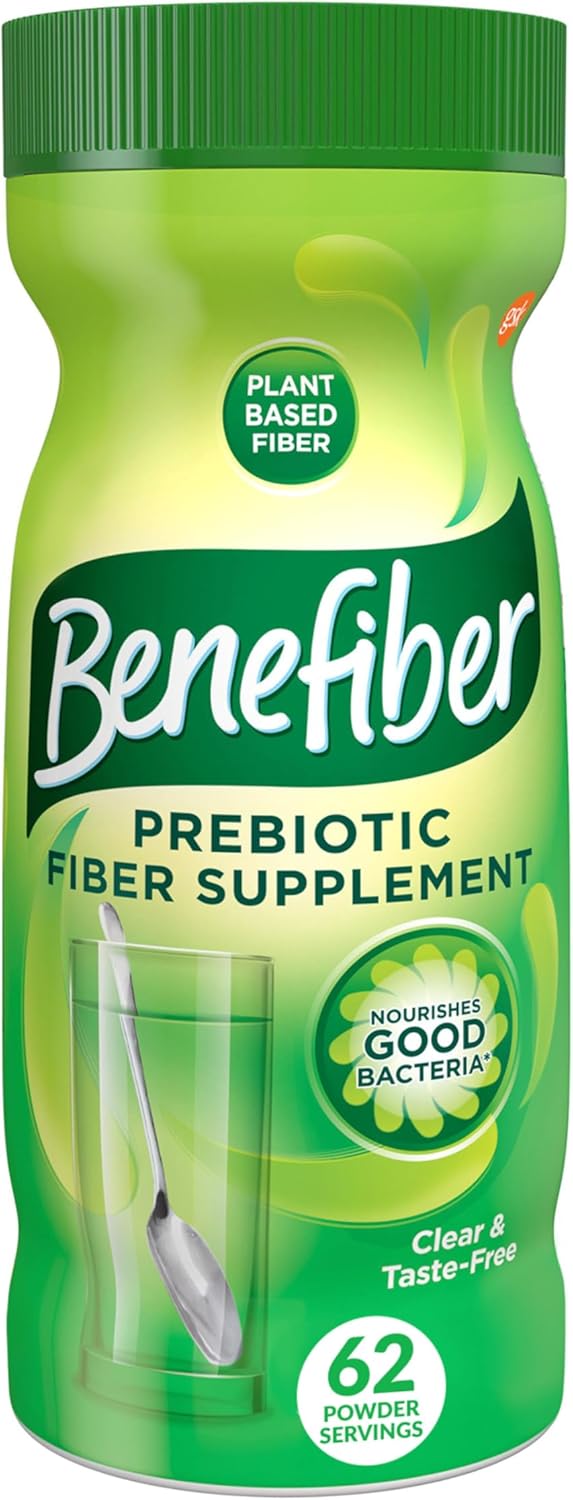 Benefiber Daily Prebiotic Fiber Supplement Powder - Unflavored, 62 Servings (8.7 oz), Digestive Health Support