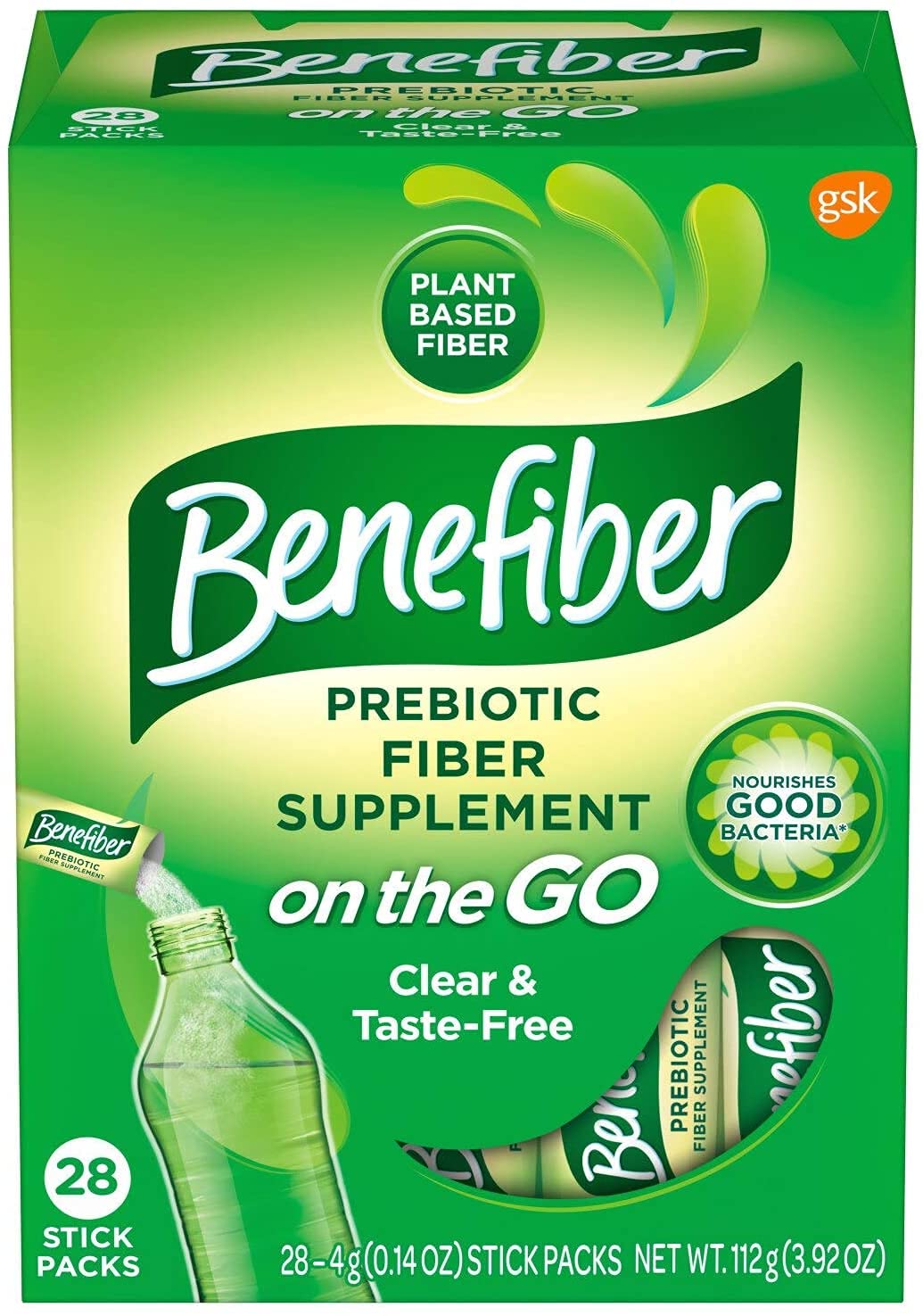 Benefiber Digestive Health Fiber Supplement Stick Packs - Taste-Free, Sugar-Free (28 Count, 6 Pack)
