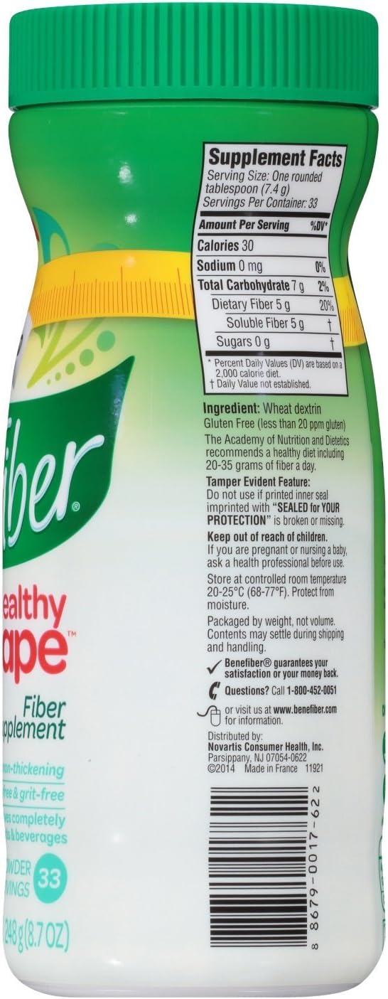 Benefiber Healthy Shape Powder Supplement - 33 Doses, 3 Sizes Available