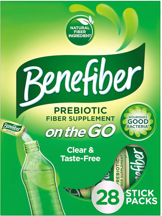 Benefiber On the Go Prebiotic Fiber Supplement Powder Sticks - 28 Count, 3.92 Ounces, Unflavored