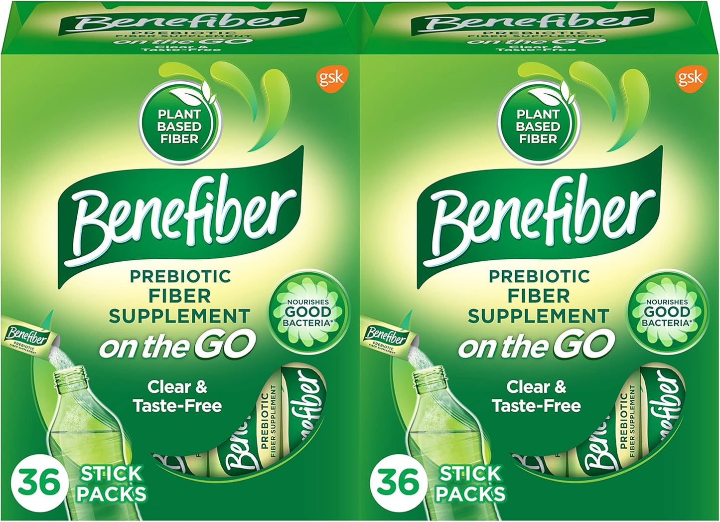 Benefiber On The Go Prebiotic Fiber Supplement Powder Stick Packs - 72 Sticks, Unflavored, Digestive Health Boost