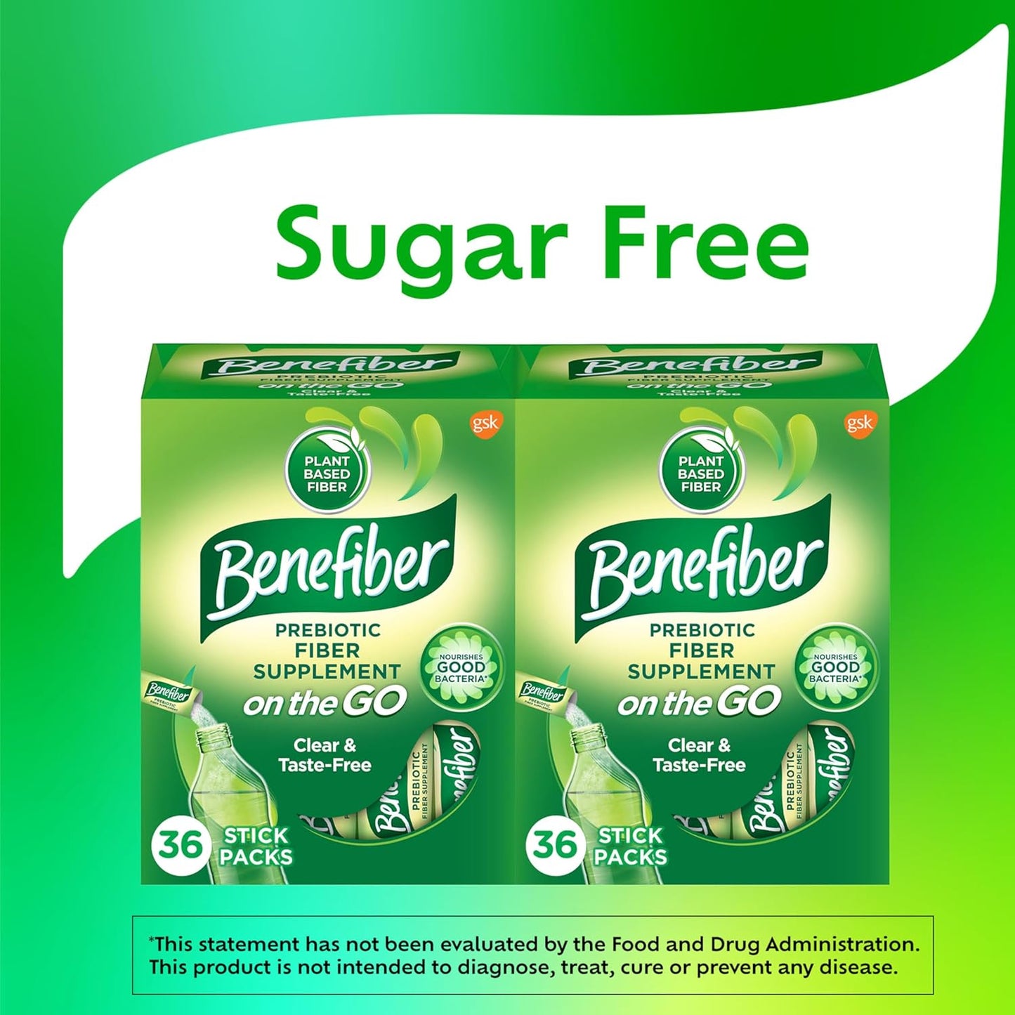 Benefiber On The Go Prebiotic Fiber Supplement Powder Stick Packs - 72 Sticks, Unflavored, Digestive Health Boost