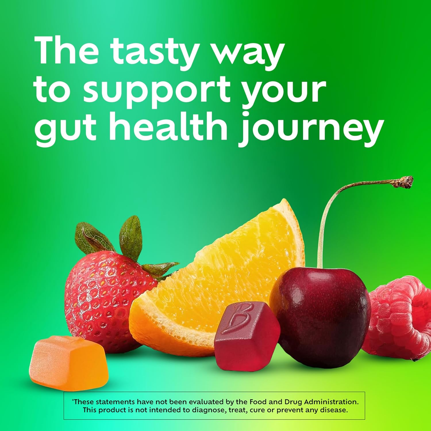 Benefiber Prebiotic Fiber Gummies with Probiotics - Digestive Health Support - 50 Assorted Fruit Flavors