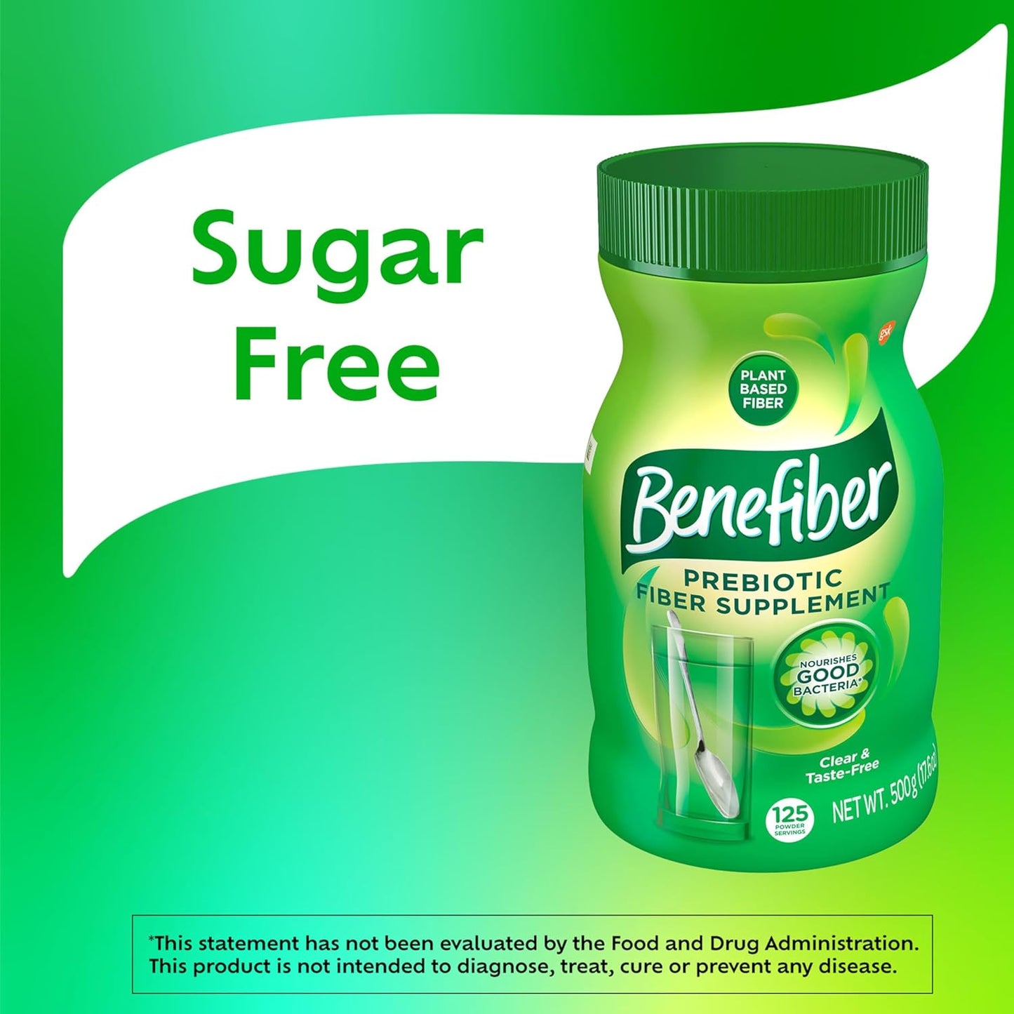 Benefiber Prebiotic Fiber Powder for Digestive Health - 125 Servings, Unflavored - 17.6 oz