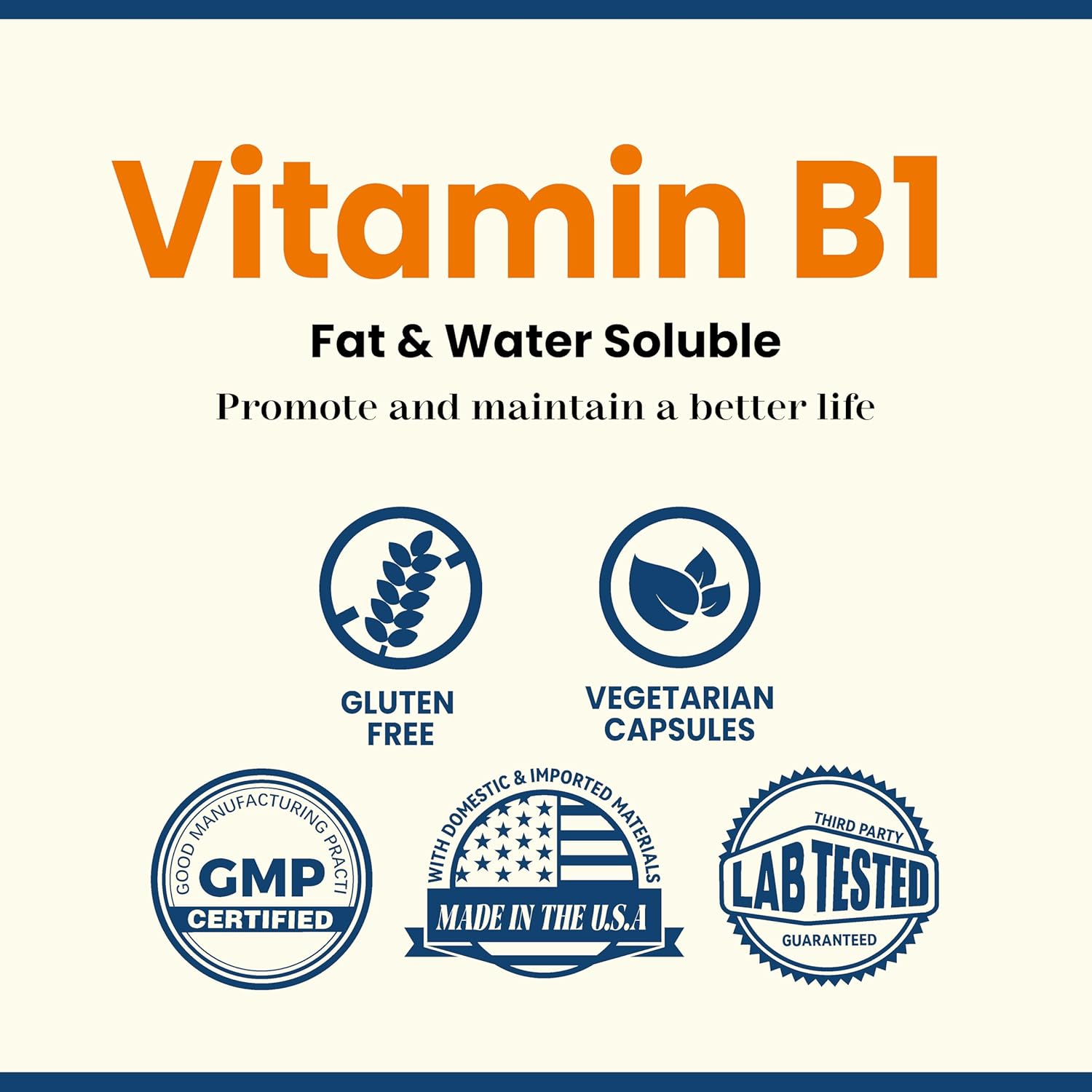 Benfotiamine 500mg Veggie Capsules - High Potency Fat Soluble Vitamin B1 Thiamine Supplement - Vegan, Non-GMO, Gluten Free - 120 Caps (250mg Per Cap)