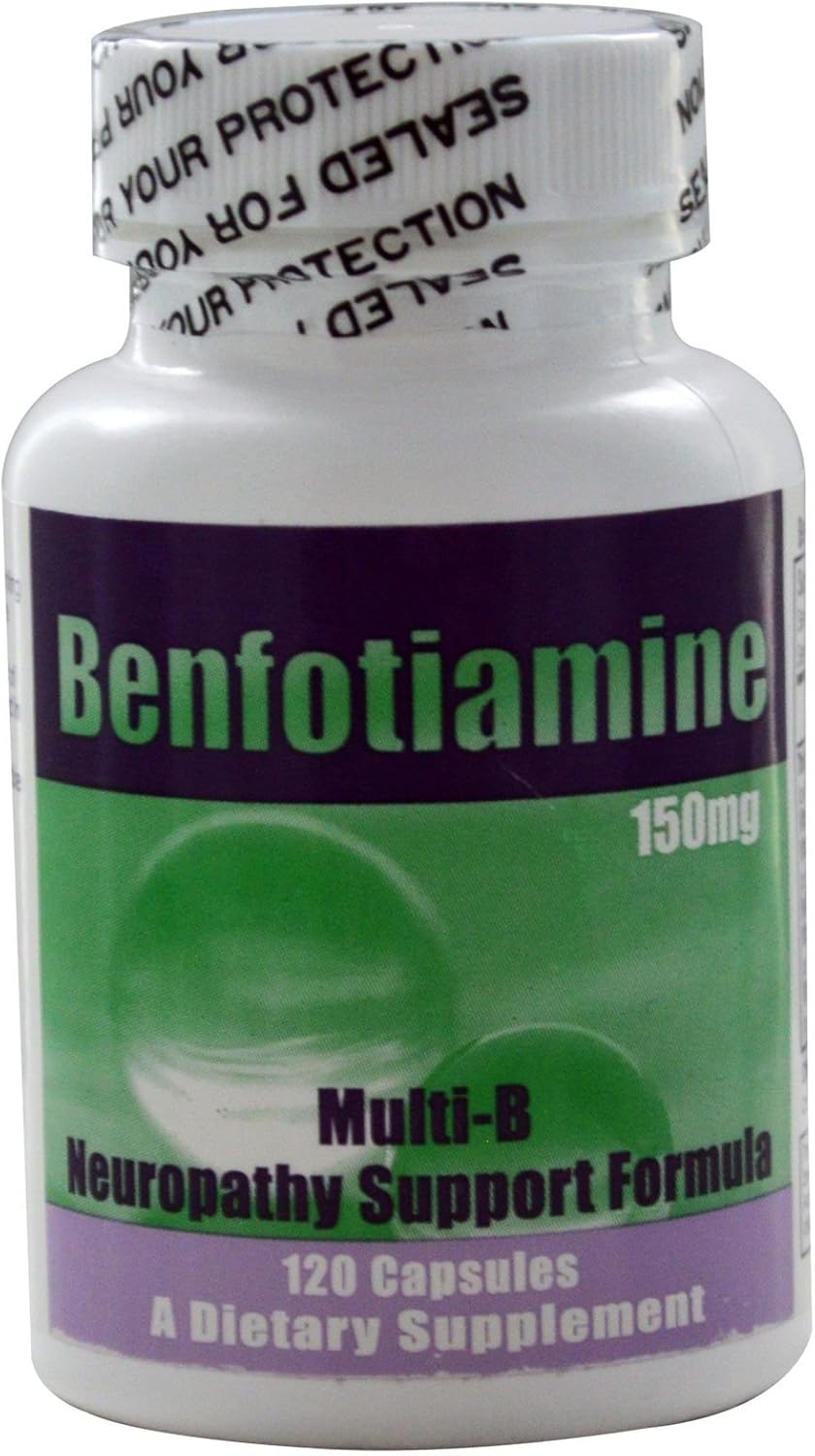 Benfotiamine Multi-B Neuropathy Support Formula 150 mg, 120 caps - Pack of 3 - Direct from Manufacturer