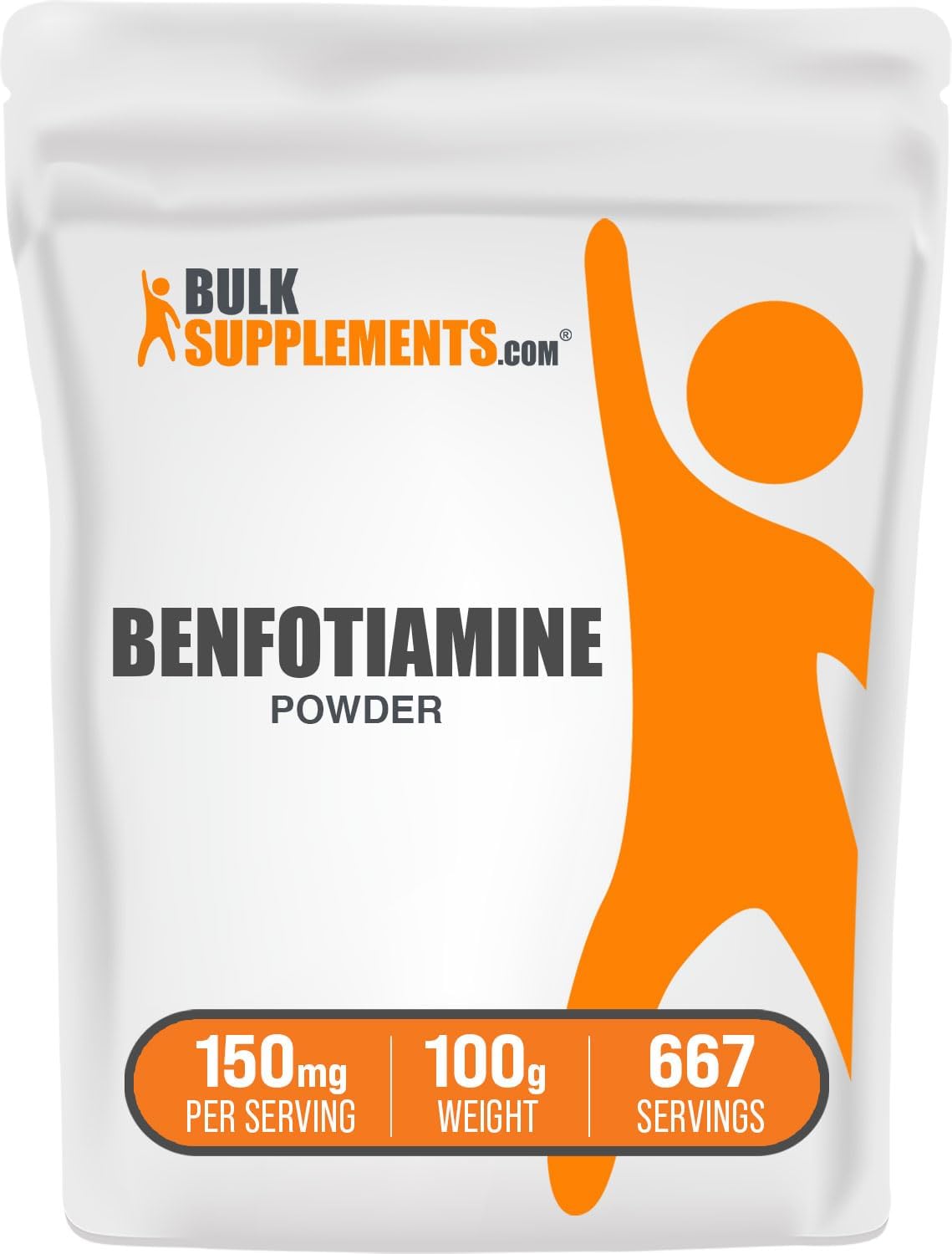 Benfotiamine Powder Supplement - 150mg per Serving, Gluten Free, 100g - Thiamine B1 Powder - Pack of 1