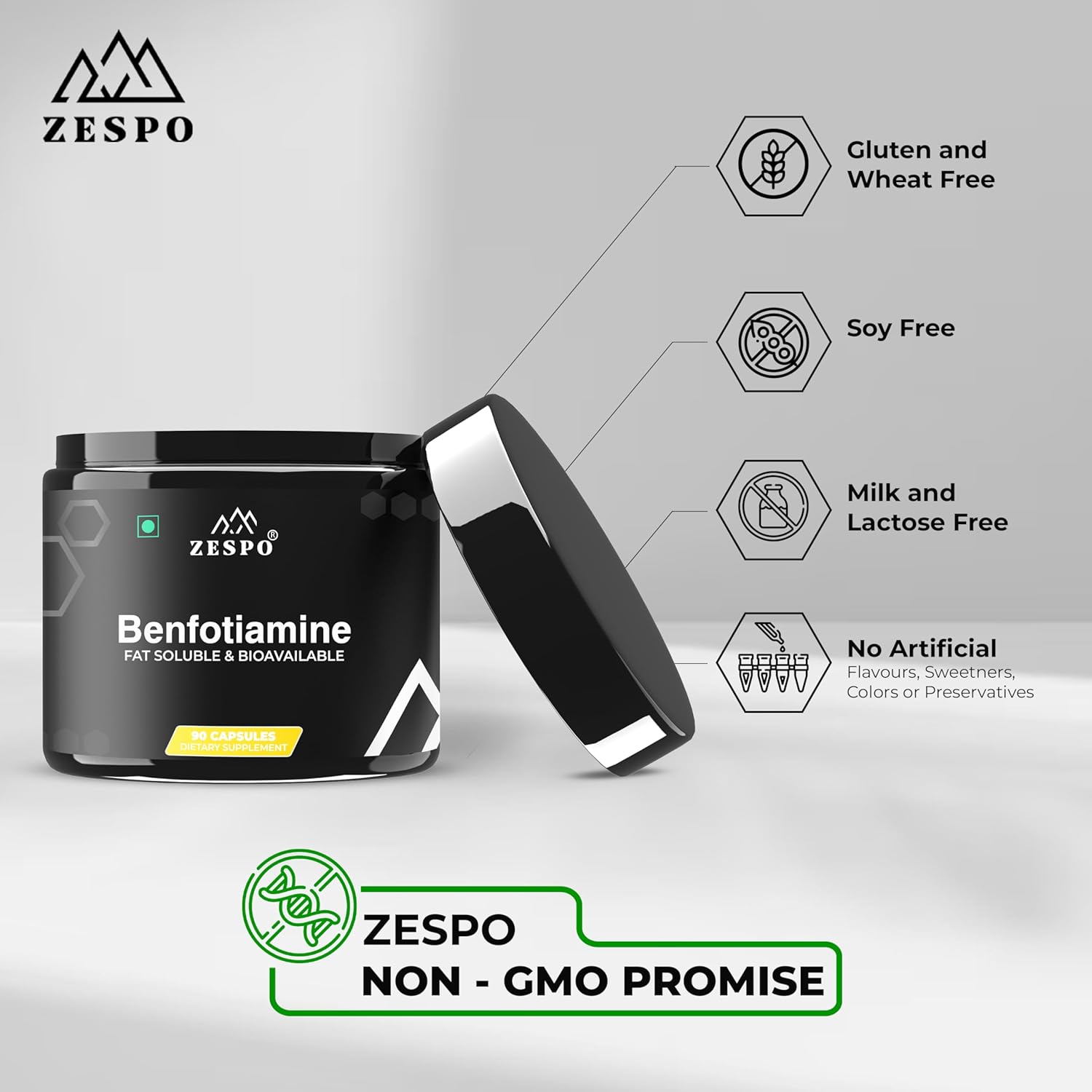 Benfotiamine Supplement - 90 Capsules | Promotes Cellular Health, High Absorption Formula for Optimal Support