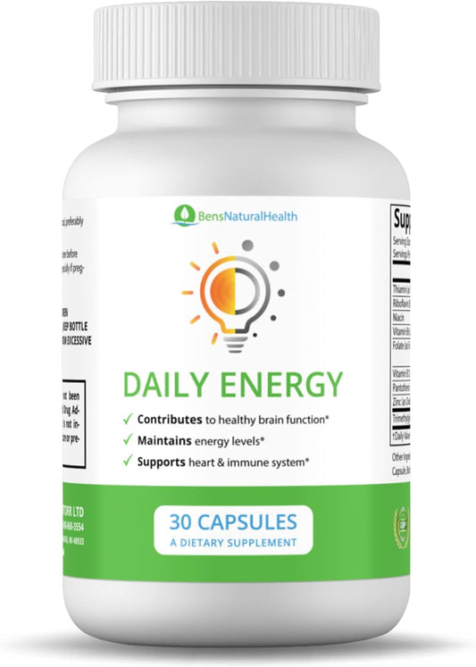 Ben's Natural Health B Complex Energy Supplements with TMG - Memory and Mood Support Vitamins for Women - Herbal Multivitamin for Energy - 3 Month Supply