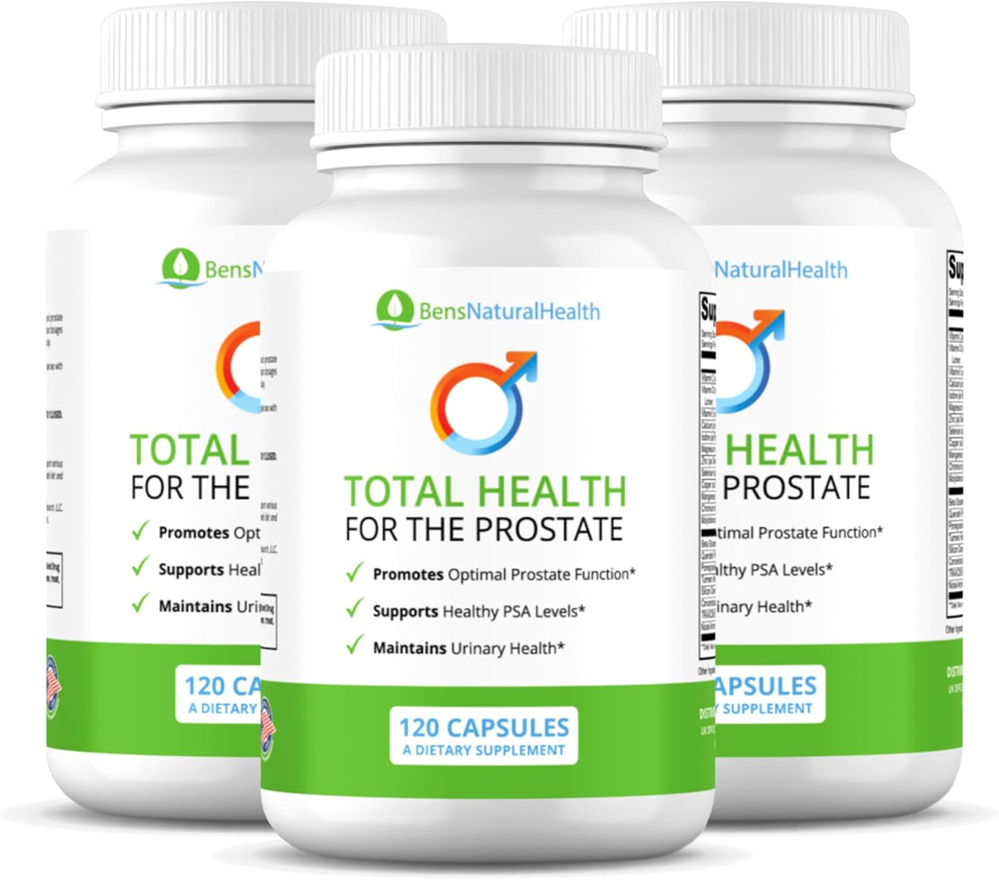 Ben's Total Health Prostate Supplements for Men - 360 Capsules with Beta Sitosterol for Prostate Relief and Health