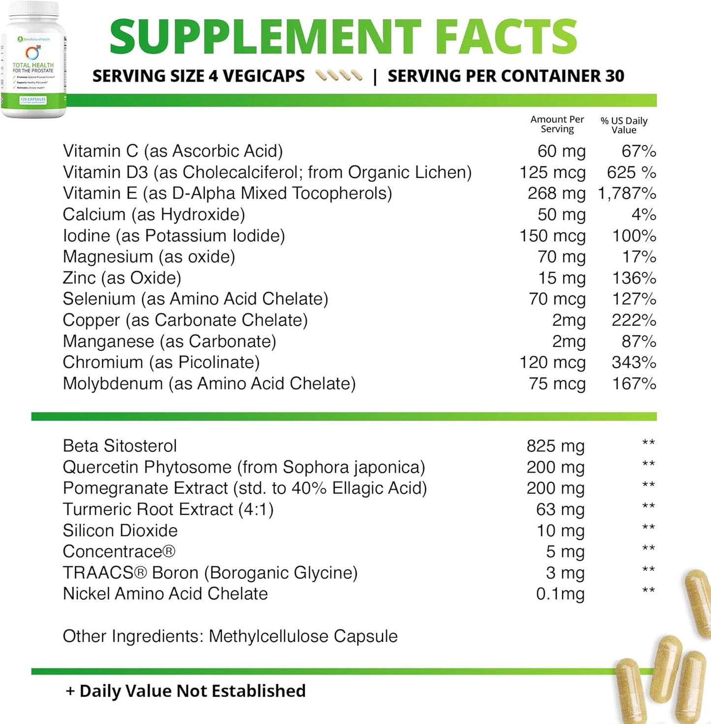 Ben's Total Health Prostate Supplements for Men - 360 Capsules with Beta Sitosterol for Prostate Relief and Health