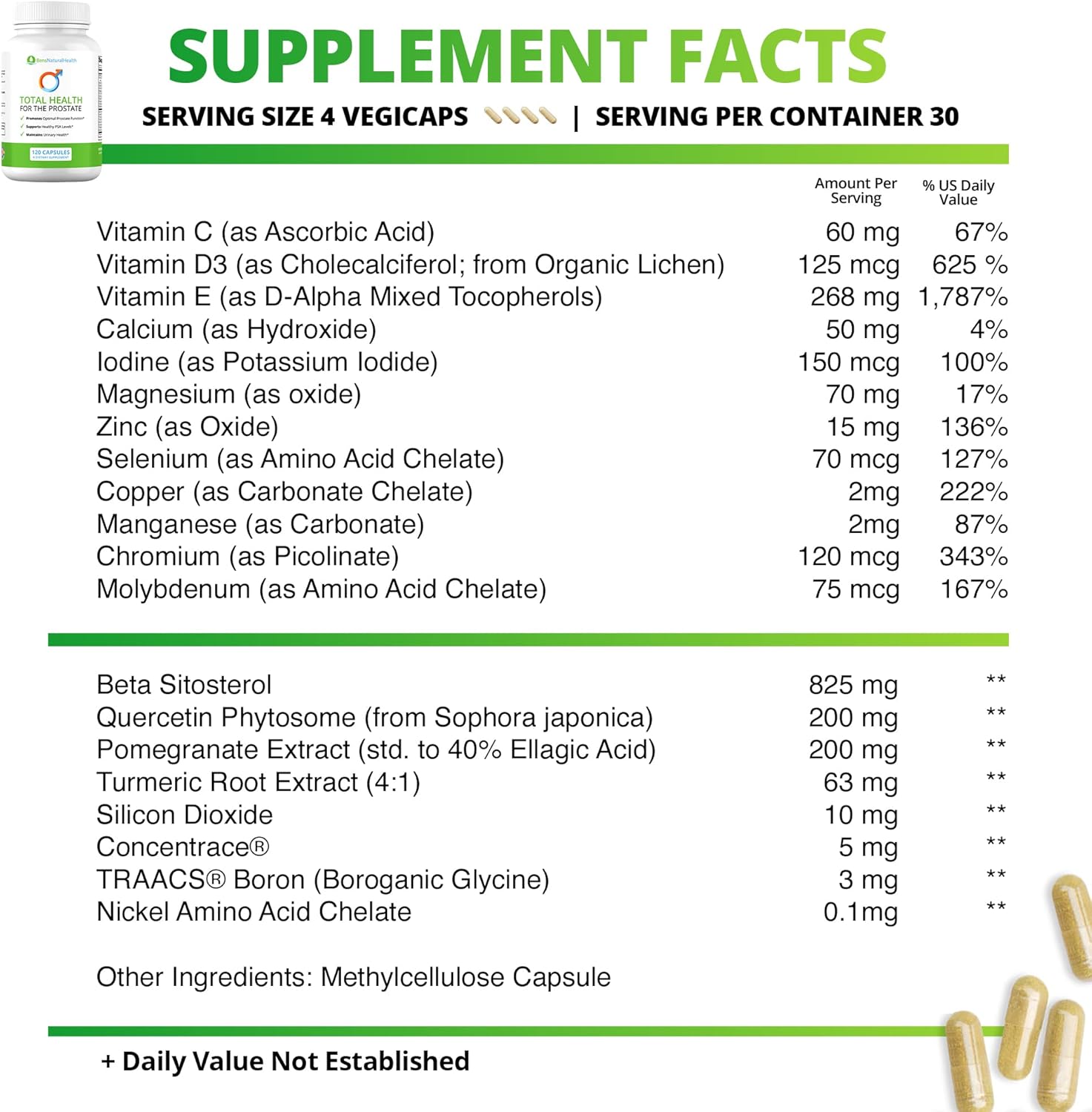 Ben's Total Health Prostate Supplements for Men - 360 Capsules with Beta Sitosterol for Prostate Relief and Health