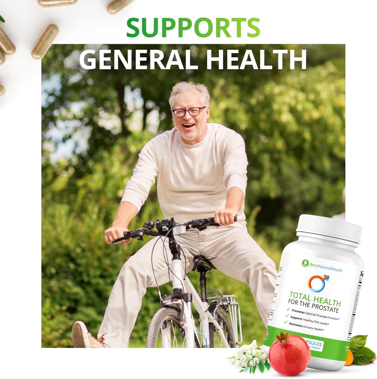 Ben's Total Health Prostate Supplements for Men - 360 Capsules with Beta Sitosterol for Prostate Relief and Health