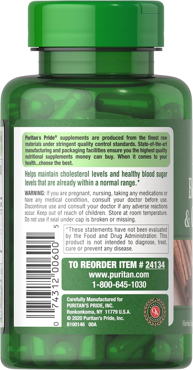 Berberine and Cinnamon Capsules for Heart Health - Puritan's Pride