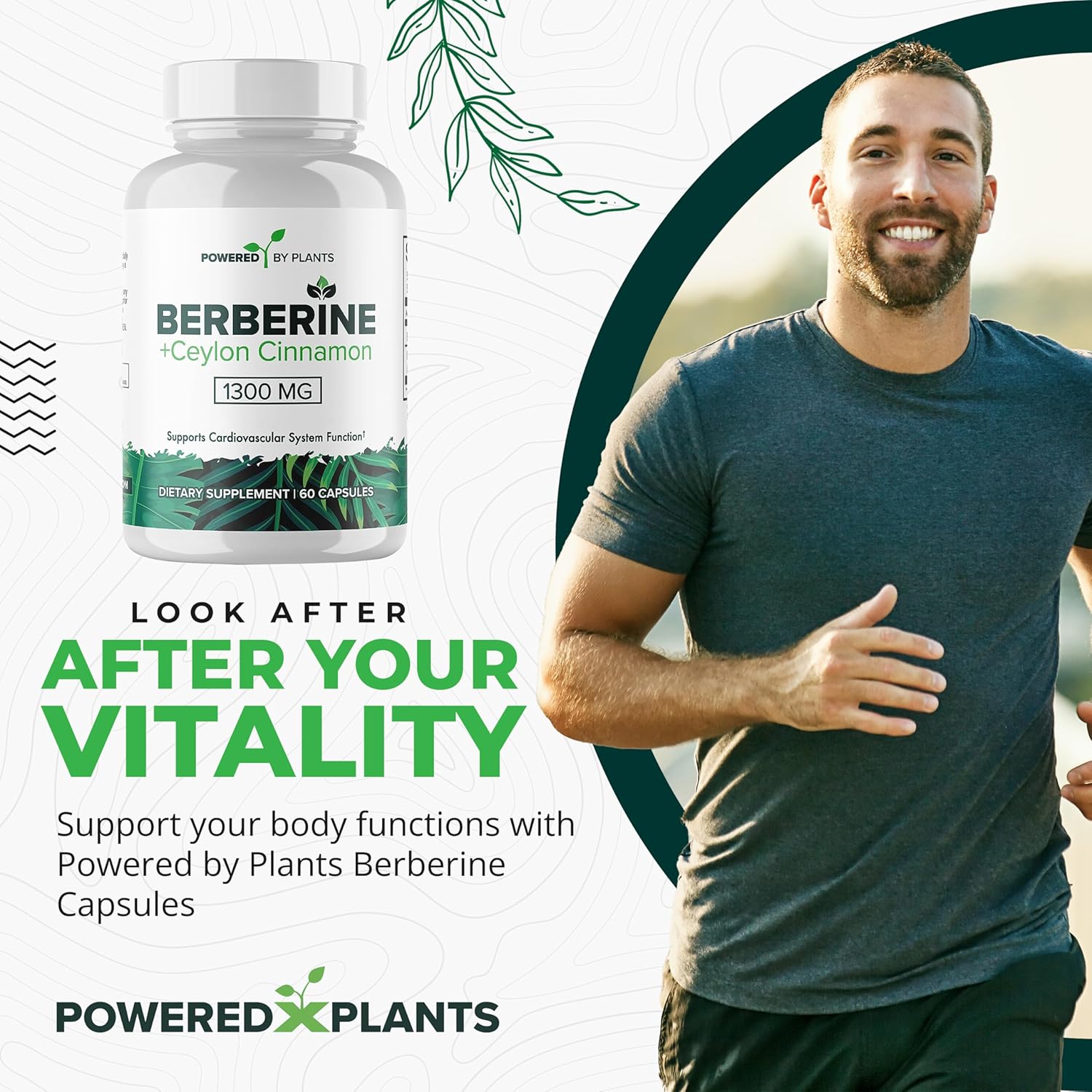 Berberine & Ceylon Cinnamon Supplement for Metabolism & Immune Support - 1300mg, 2 Pack, 120 Servings