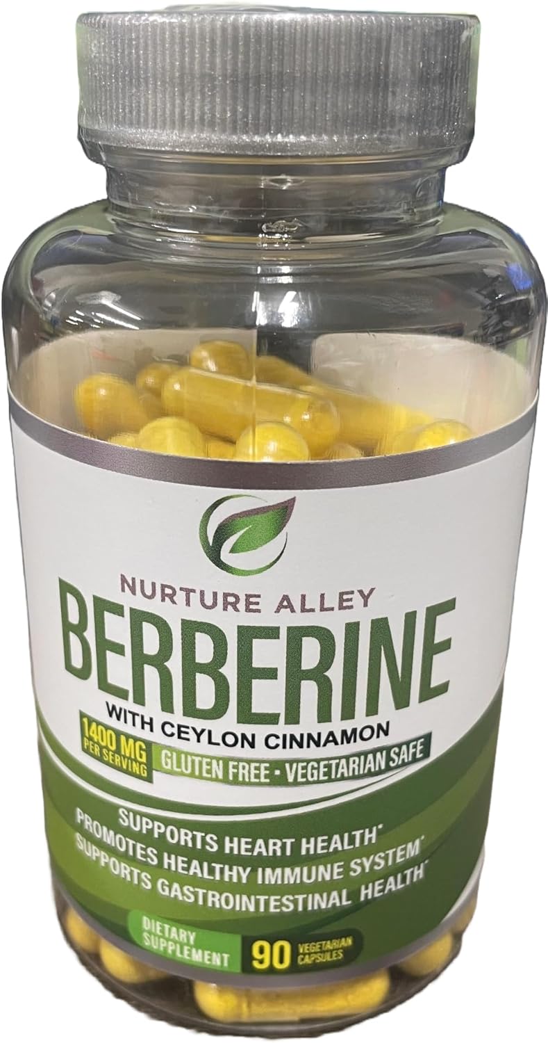 Berberine Complex with Ceylon Cinnamon - 1200mg Berberine HCL - 90 Capsules for Metabolism and Immune Support - HCI Supplement