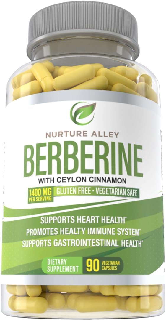 Berberine Complex with Ceylon Cinnamon - 1200mg Berberine HCL - 90 Capsules for Metabolism and Immune Support - HCI Supplement