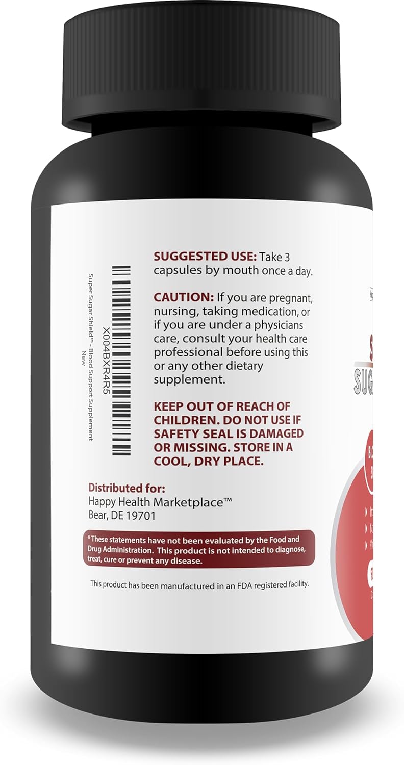 Berberine Glucose Support Supplement for Sugar, Blood, and Immune Health - Advanced Tri Sugar Shield Formula - Vitamins, Minerals, and Herbs for Overall Sugar Support