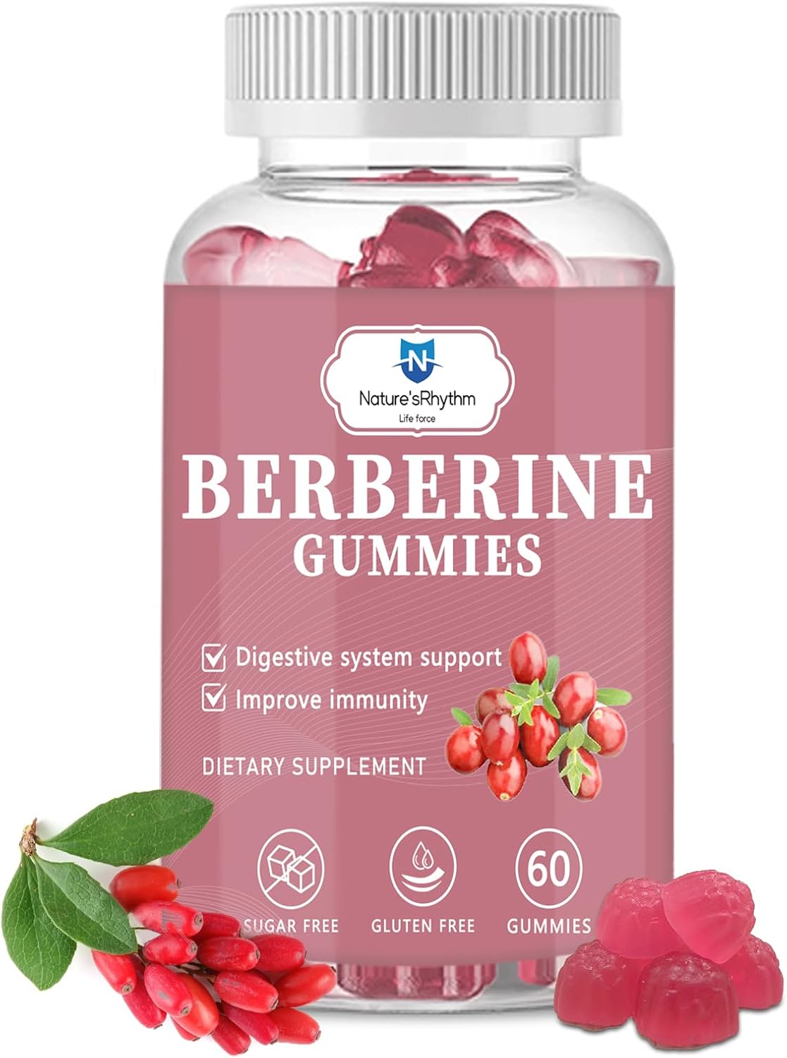 Berberine Gummies with Ceylon Cinnamon, Milk Thistle, Turmeric, Artichoke - 1200mg Sugar-Free Supplement for Immunity & Metabolism