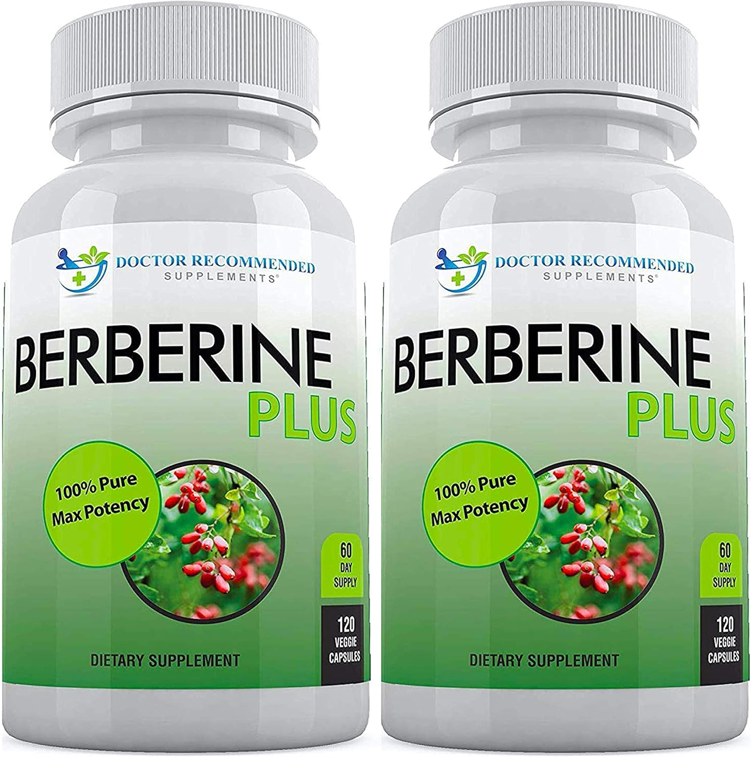 Berberine Plus 1200mg Doctor Recommended Supplement - 120 Capsules, Royal Jelly for Immune Support, Heart & Gut Health - Pack of 2