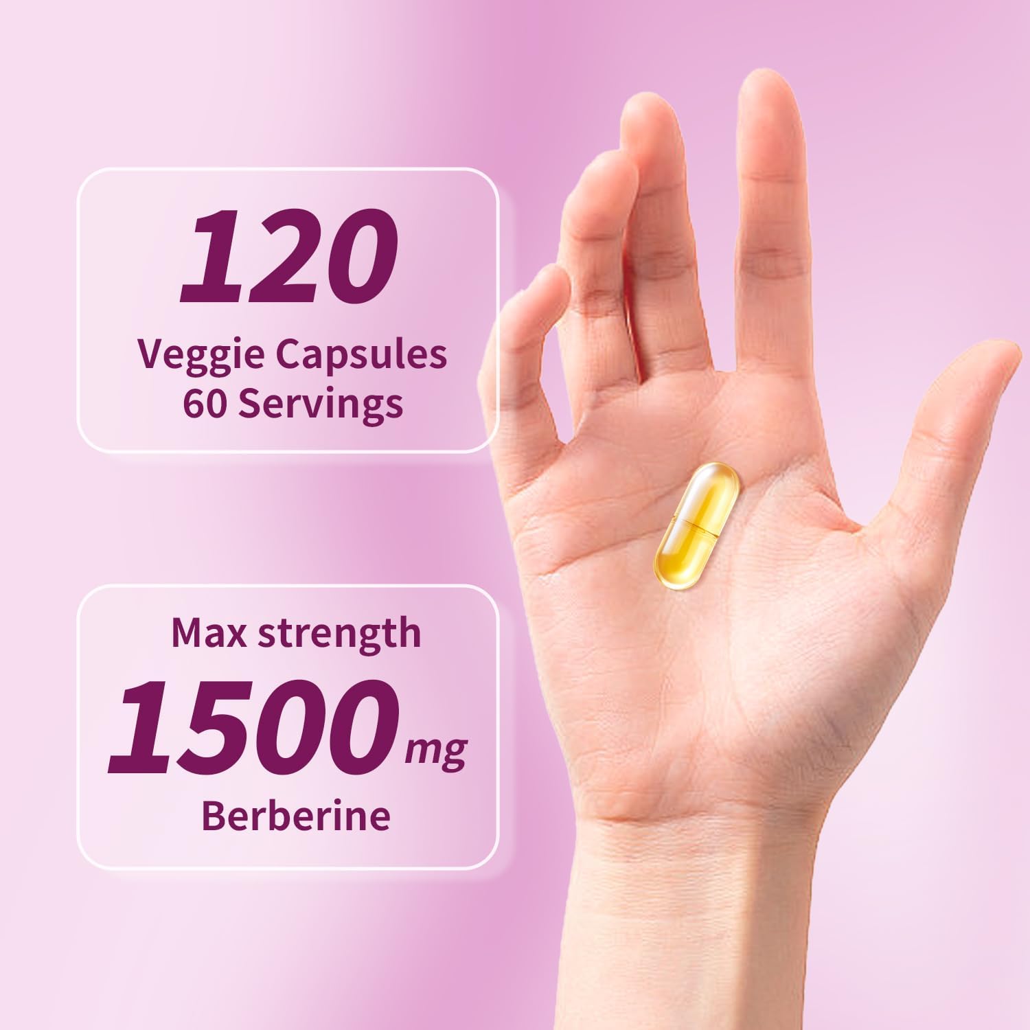 Berberine Supplement with Ceylon Cinnamon for Circulation, Heart Health, Immune Support - 1600mg - 120 Capsules