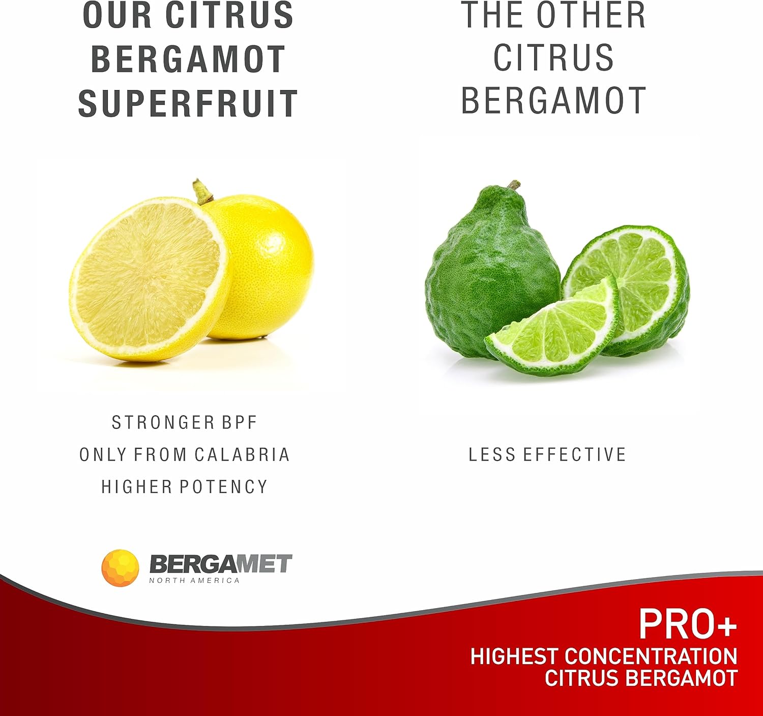 BergaMet Citrus Bergamot SuperFruit PRO+ with Olive Leaf Extract - Clinical Studies - Made in USA - 180 Capsules
