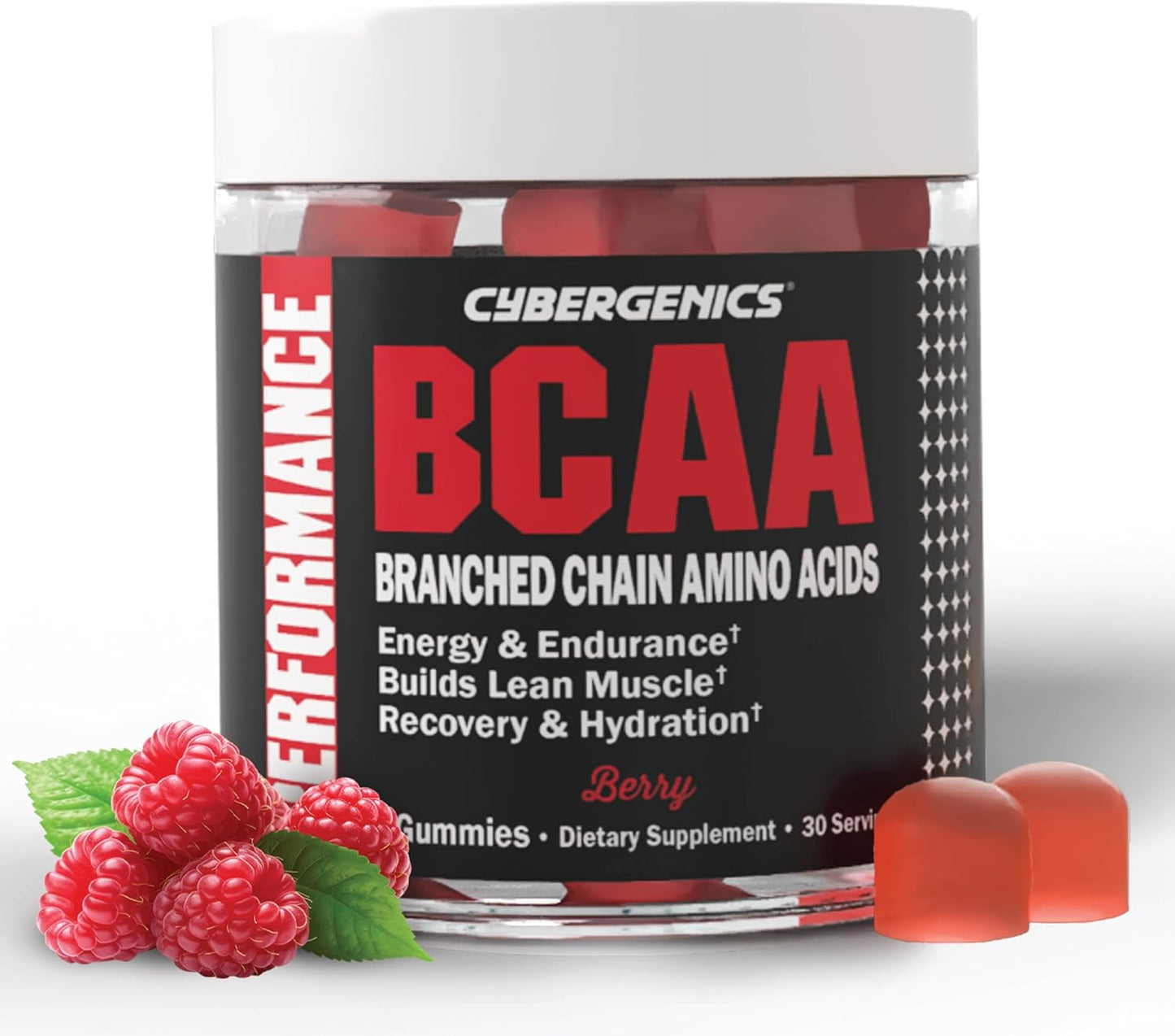 Berry Flavored BCAA Gummies with Electrolytes for Lean Muscle and Endurance - 60 Count