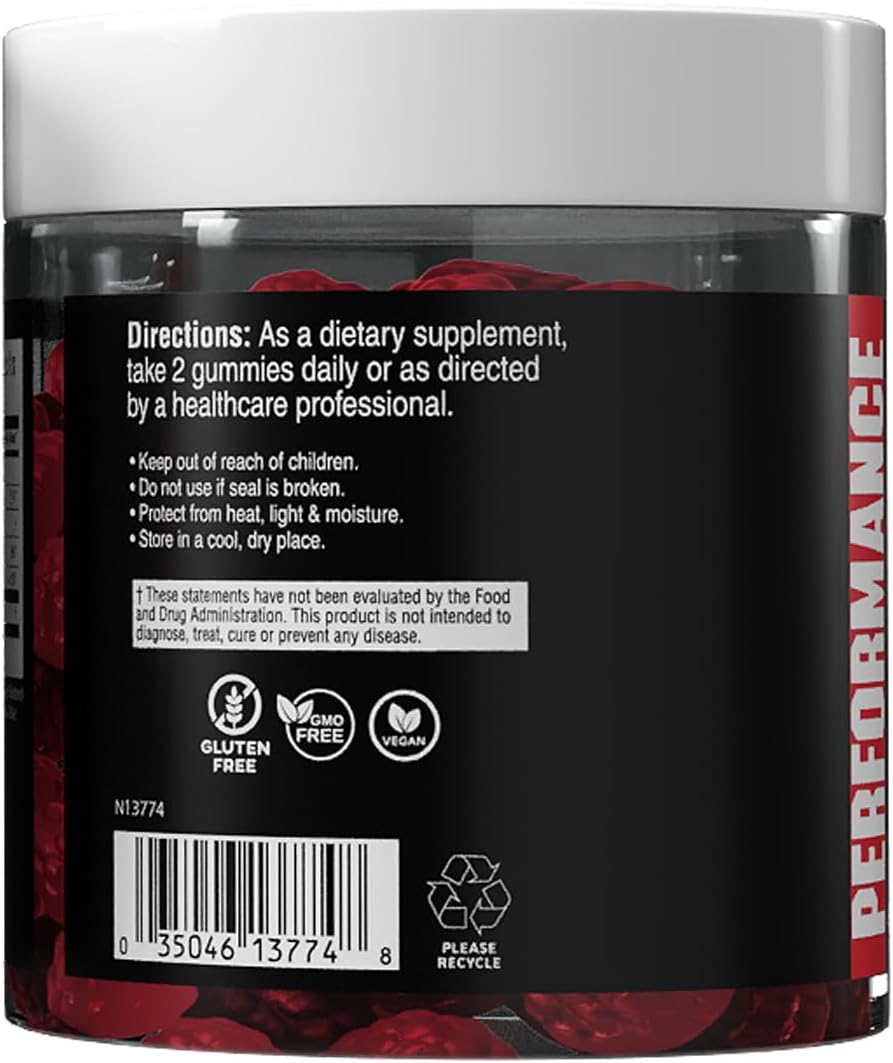 Berry Flavored BCAA Gummies with Electrolytes for Lean Muscle and Endurance - 60 Count