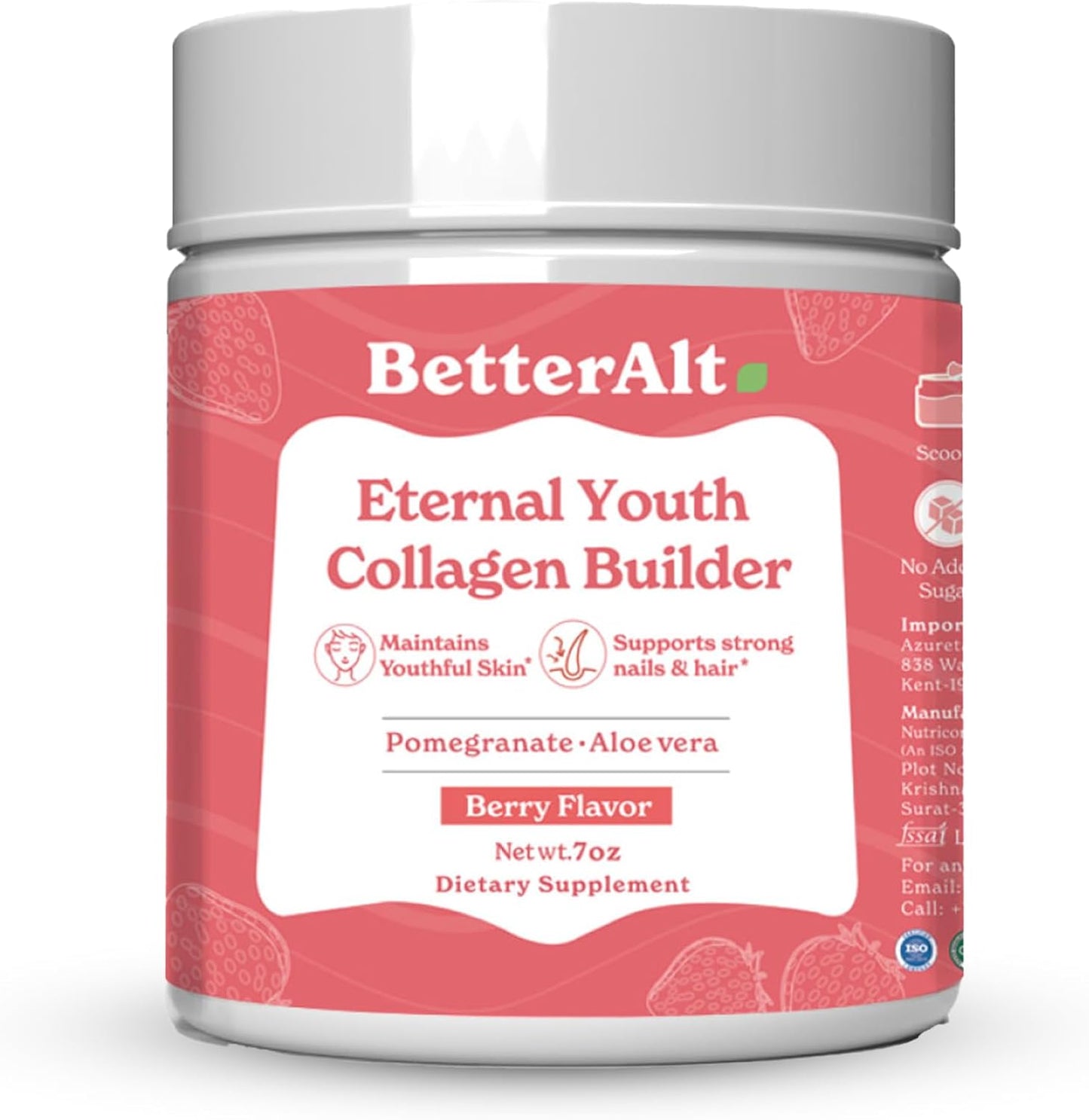 Berry Flavored Eternal Youth Collagen Builder 200g | Enhances Skin Radiance & Youthfulness | Supports Collagen Production & Antioxidants | No Sugar or Artificial Additives