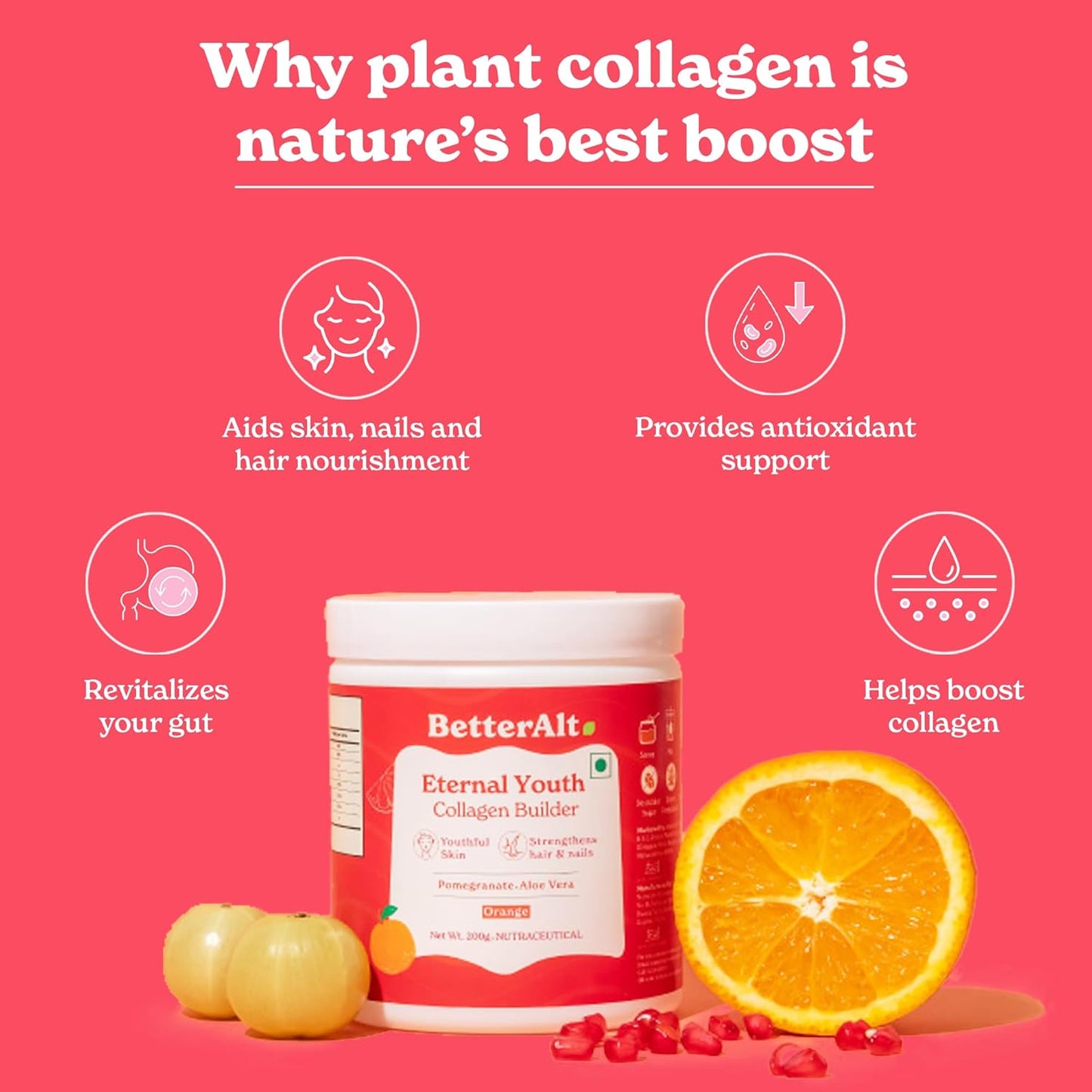 Berry Flavored Eternal Youth Collagen Builder 200g | Enhances Skin Radiance & Youthfulness | Supports Collagen Production & Antioxidants | No Sugar or Artificial Additives