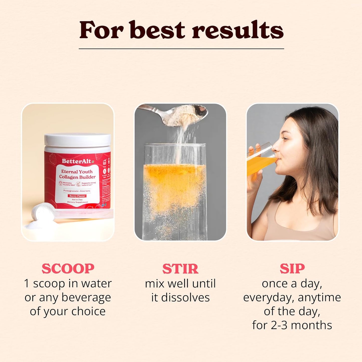 Berry Flavored Eternal Youth Collagen Builder 200g | Enhances Skin Radiance & Youthfulness | Supports Collagen Production & Antioxidants | No Sugar or Artificial Additives