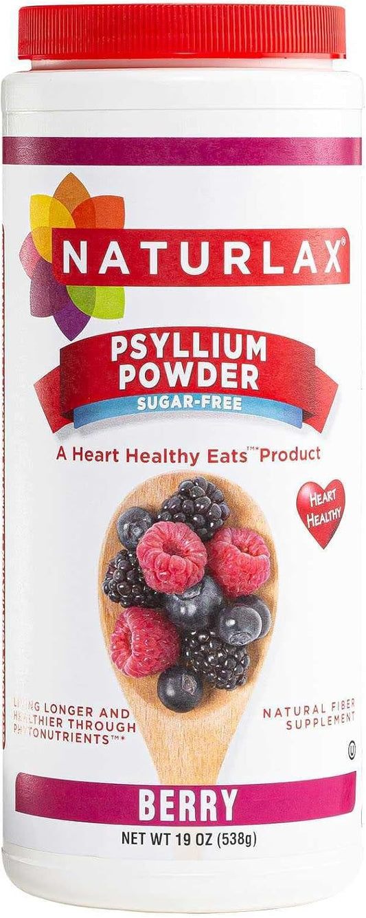 Berry Flavored Naturlax Psyllium Husk Fiber Powder - 19 oz, Sugar-Free Formula