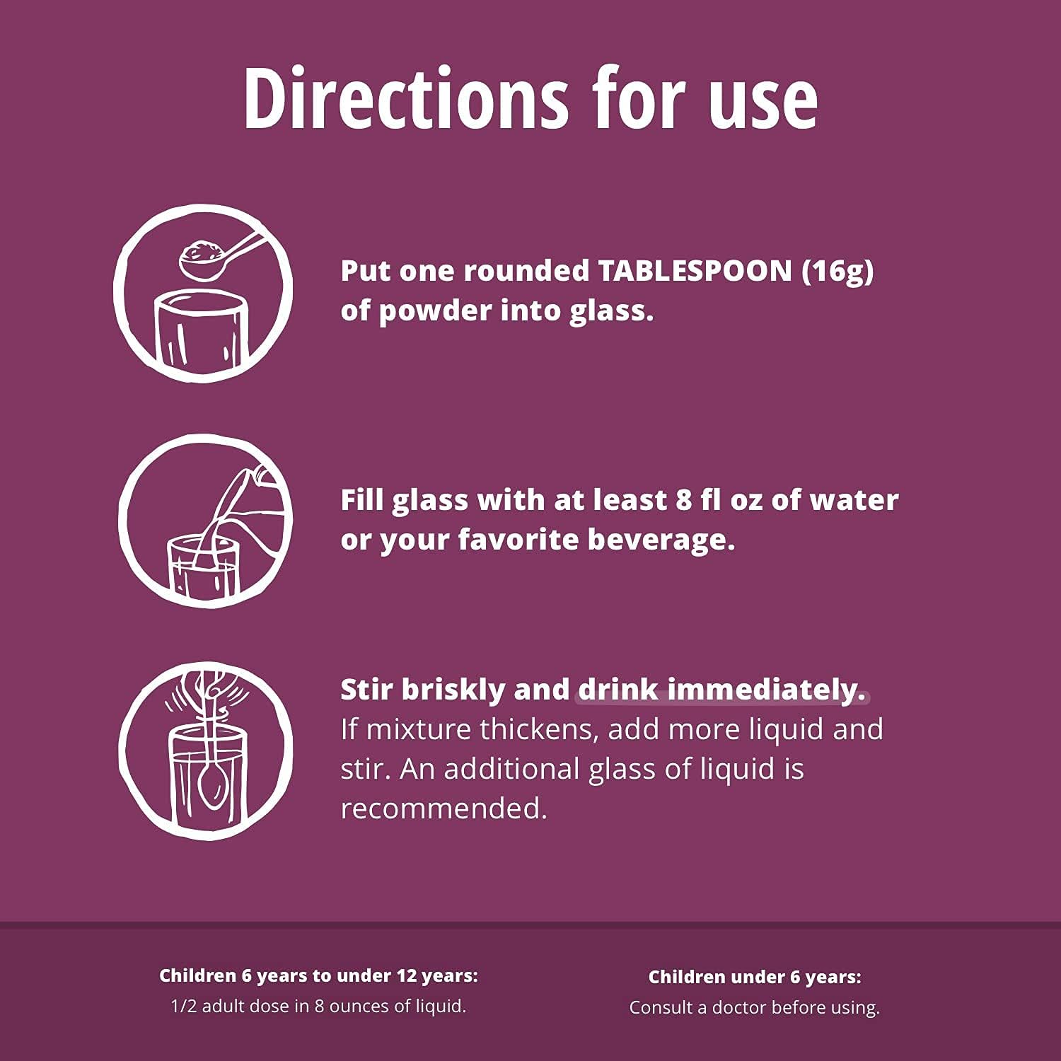 Berry Flavored Naturlax Psyllium Husk Fiber Powder - 19 oz, Sugar-Free Formula