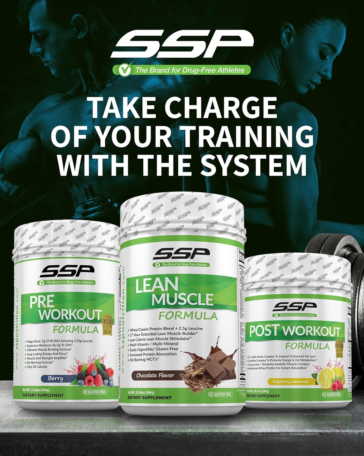 Berry Flavored SSP Pre Workout Powder with High BCAA and Electrolytes for Men and Women - BSCG Certified Fitness and Endurance Supplement for Performance and Focus