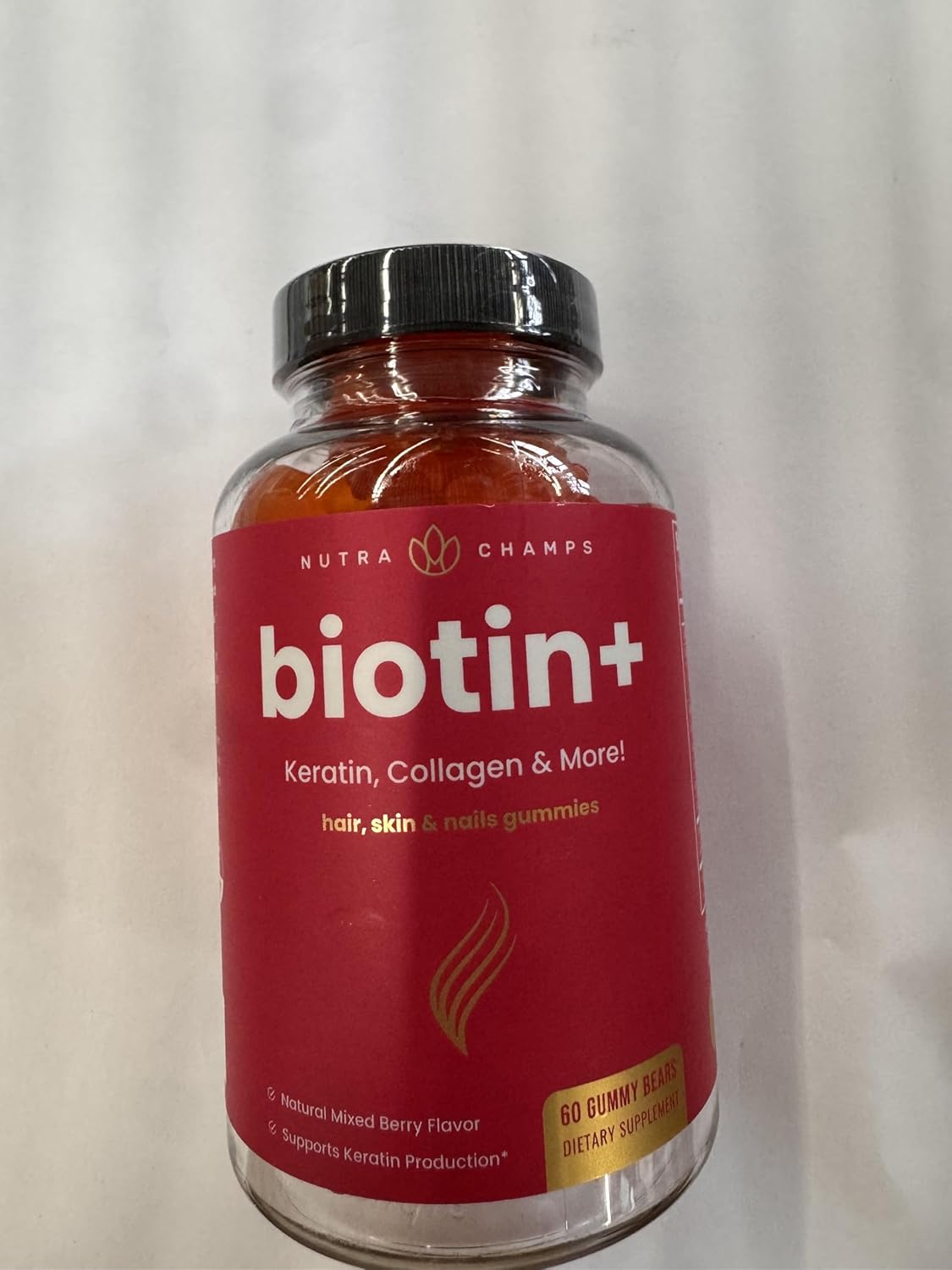 Berry Hair Skin & Nails Gummies with Biotin, Collagen, and Keratin - 5000mcg Biotin Complex for Healthy Hair, Skin, and Nails - Vitamin Supplement for Women and Men