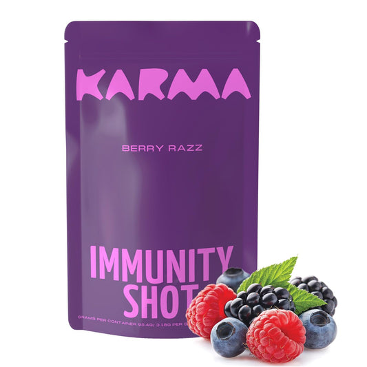 Berry Razz Immunity Shot with Echinacea, Elderberry, Turmeric, Vitamins C, B12, D - Convenient Wellness Boost - Karma Nutrition