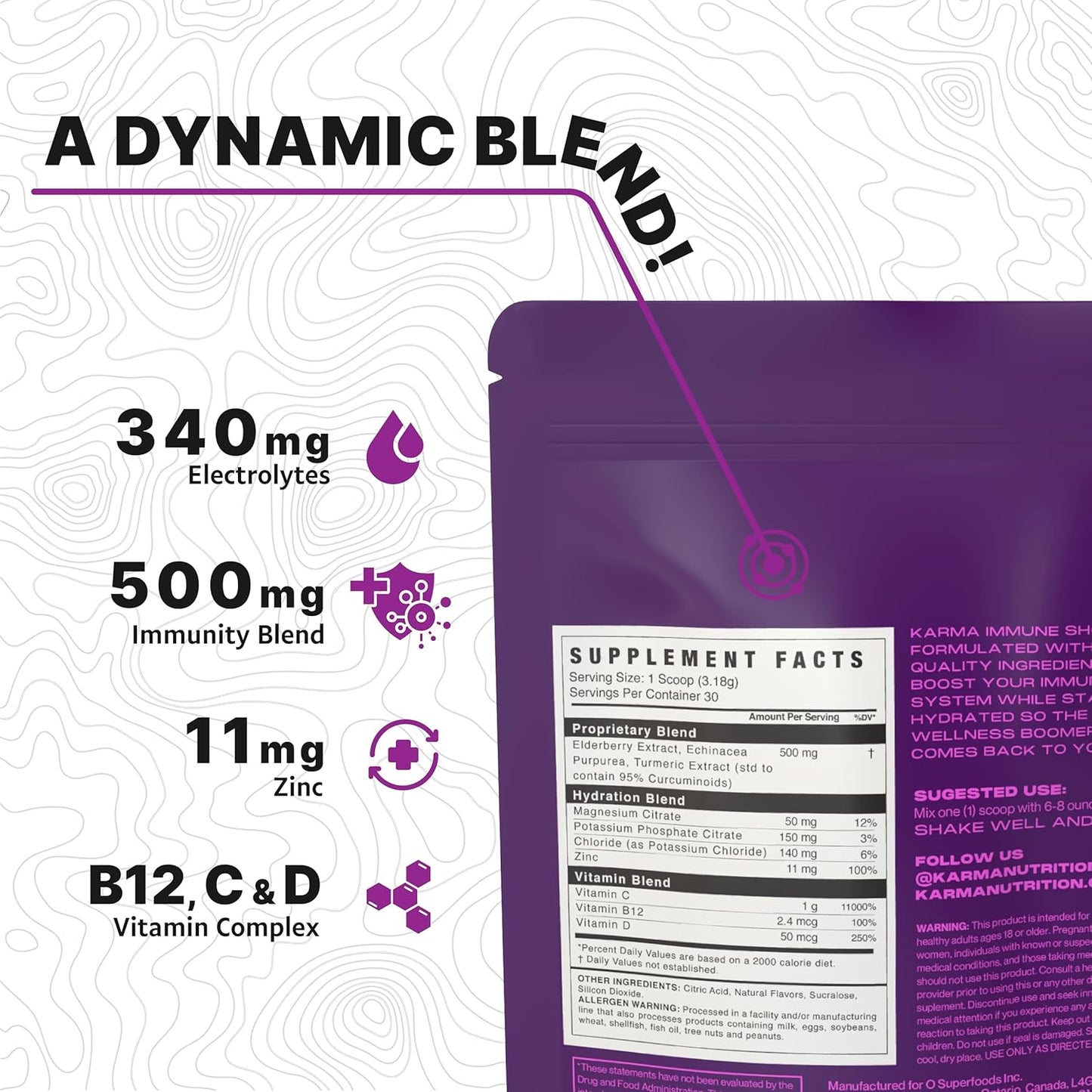 Berry Razz Immunity Shot with Echinacea, Elderberry, Turmeric, Vitamins C, B12, D - Convenient Wellness Boost - Karma Nutrition