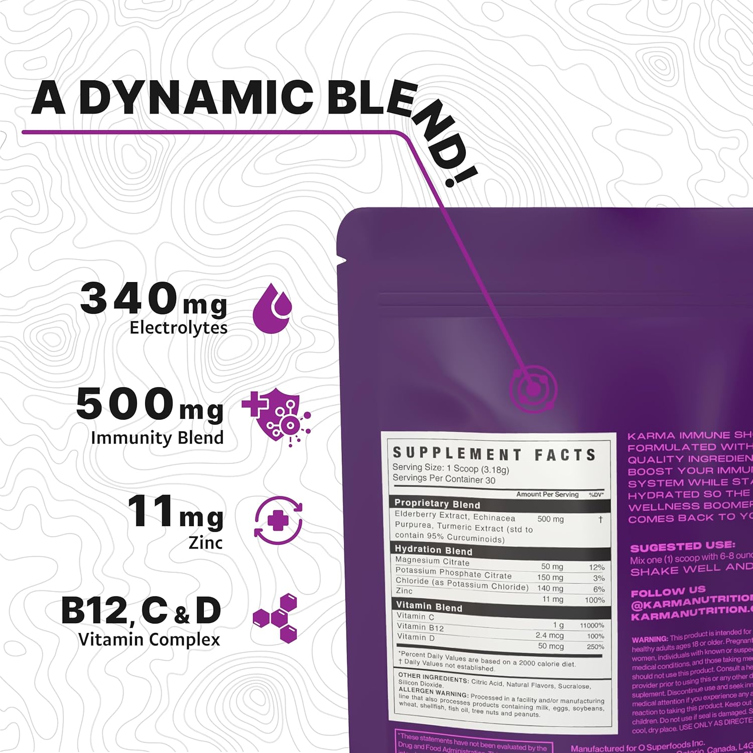 Berry Razz Immunity Shot with Echinacea, Elderberry, Turmeric, Vitamins C, B12, D - Convenient Wellness Boost - Karma Nutrition