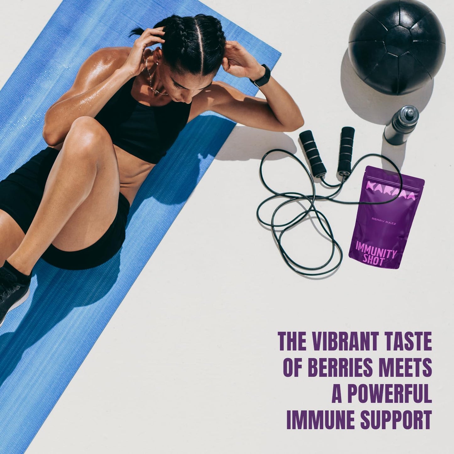 Berry Razz Immunity Shot with Echinacea, Elderberry, Turmeric, Vitamins C, B12, D - Convenient Wellness Boost - Karma Nutrition