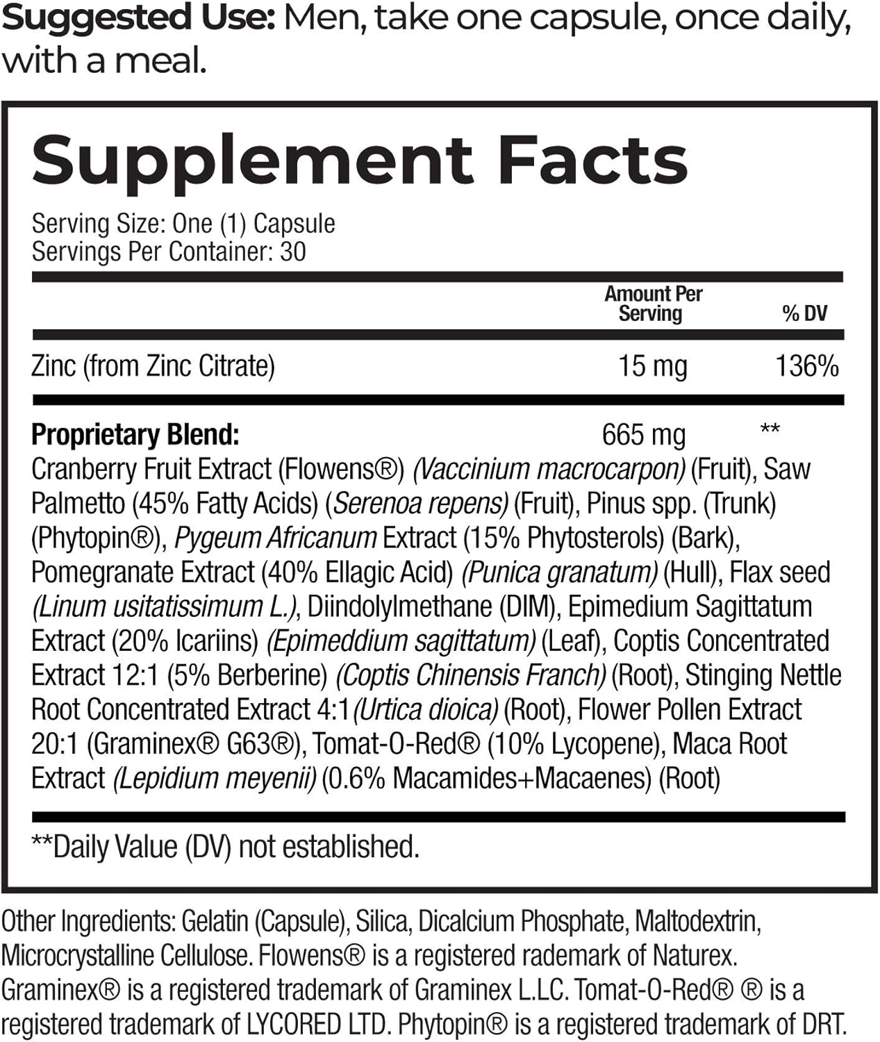 Best Life Herbals Prostate Control Supplement with Saw Palmetto - 1 Bottle for Enlarged Prostate & Overactive Bladder in Men